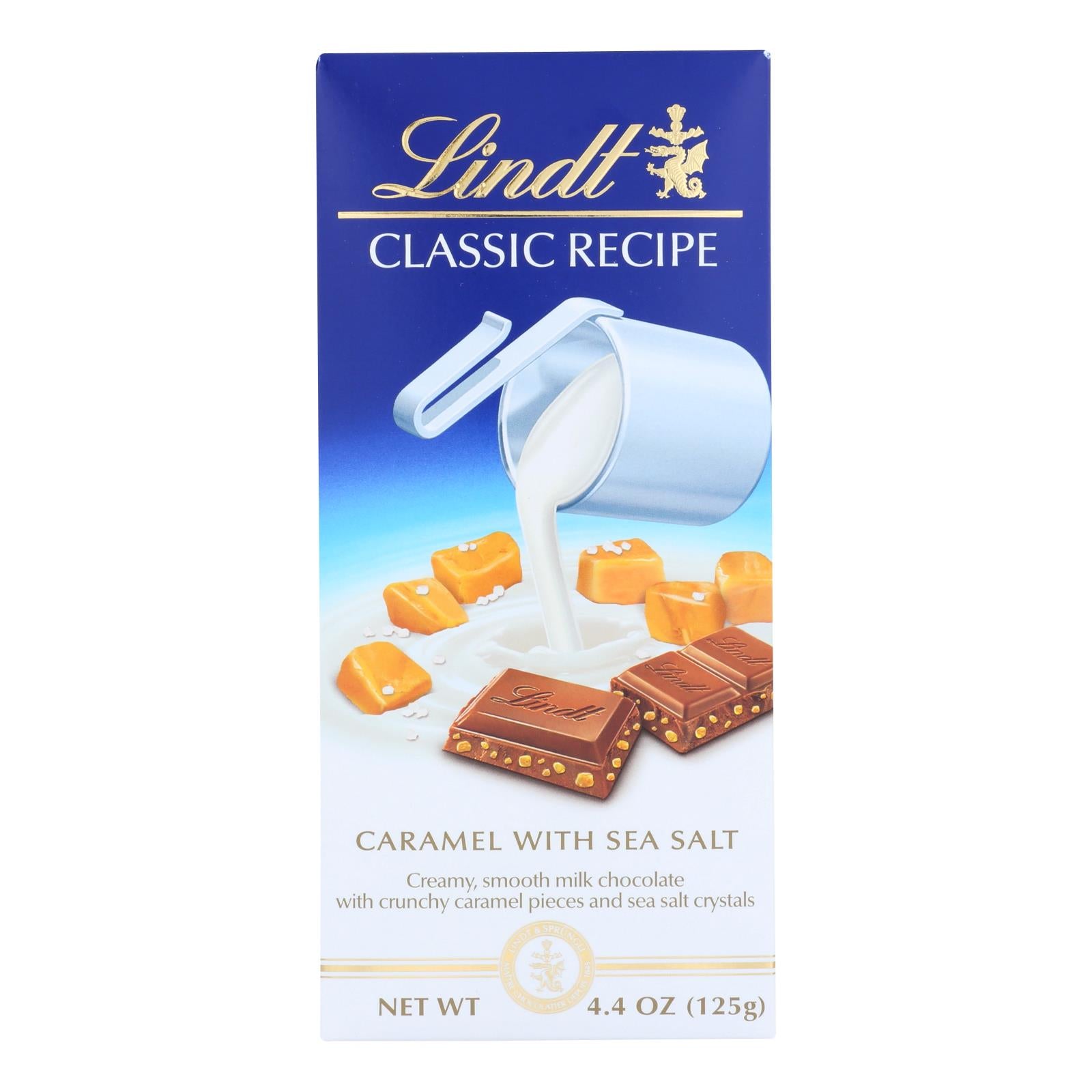 Lindt, Lindor, Milk Chocolate, Caramel With Sea Salt - Case of 12 - 4.4 OZ
