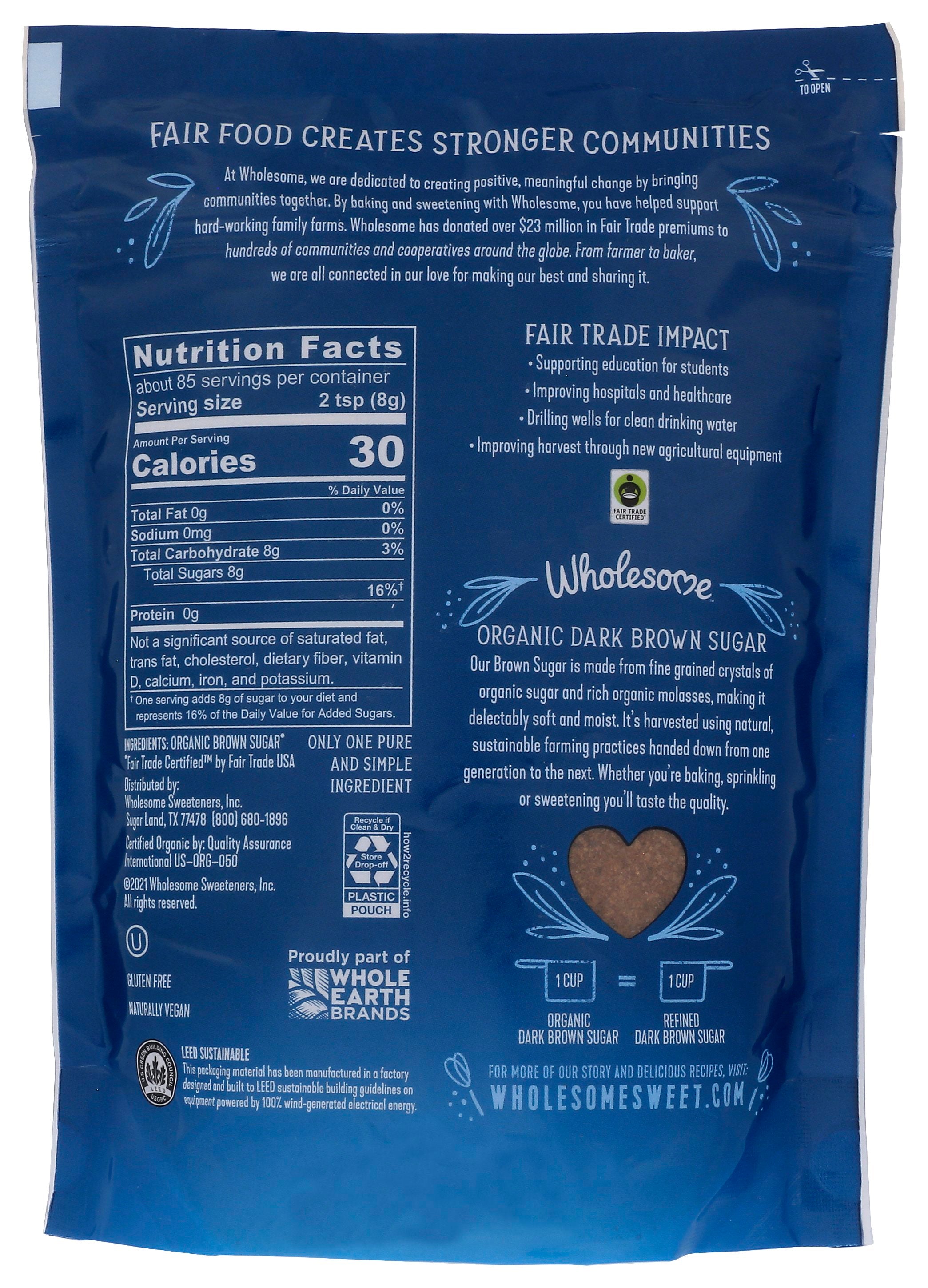 WHOLESOME SUGAR BROWN DARK ORG FTC - Case of 3