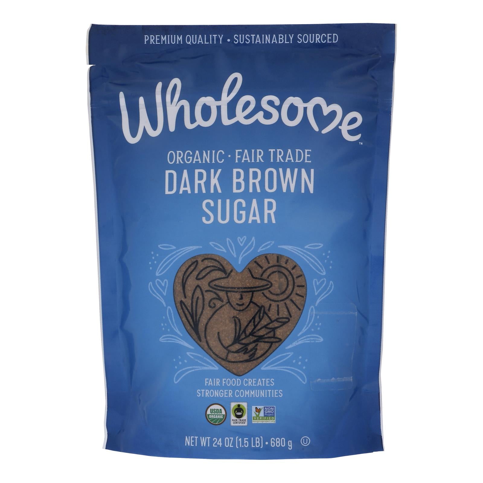 Wholesome Sweeteners Sugar - Organic - Dark Brown - 24 Oz - Case Of 6
