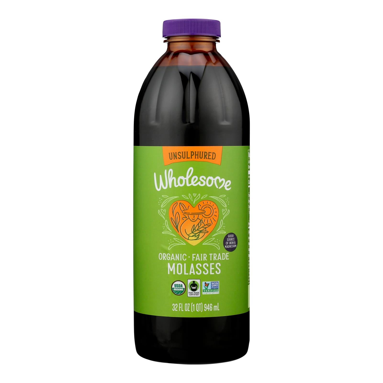 Wholesome Sweeteners Organic Molasses
- Liquid Sweetener - Case Of 12 - 32 Oz.