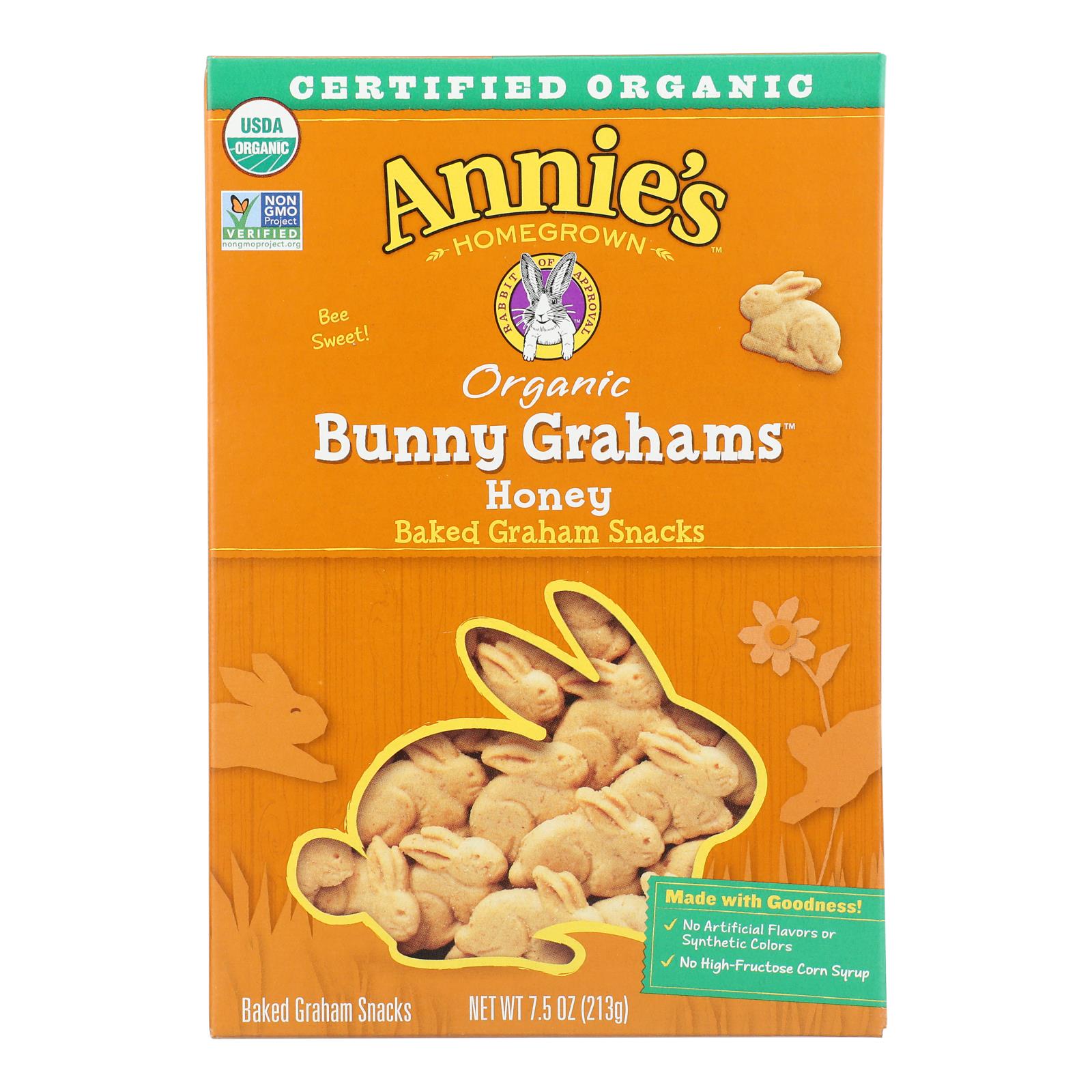 Annie's Homegrown Bunny Grahams Honey - Case Of 12 - 7.5 Oz
