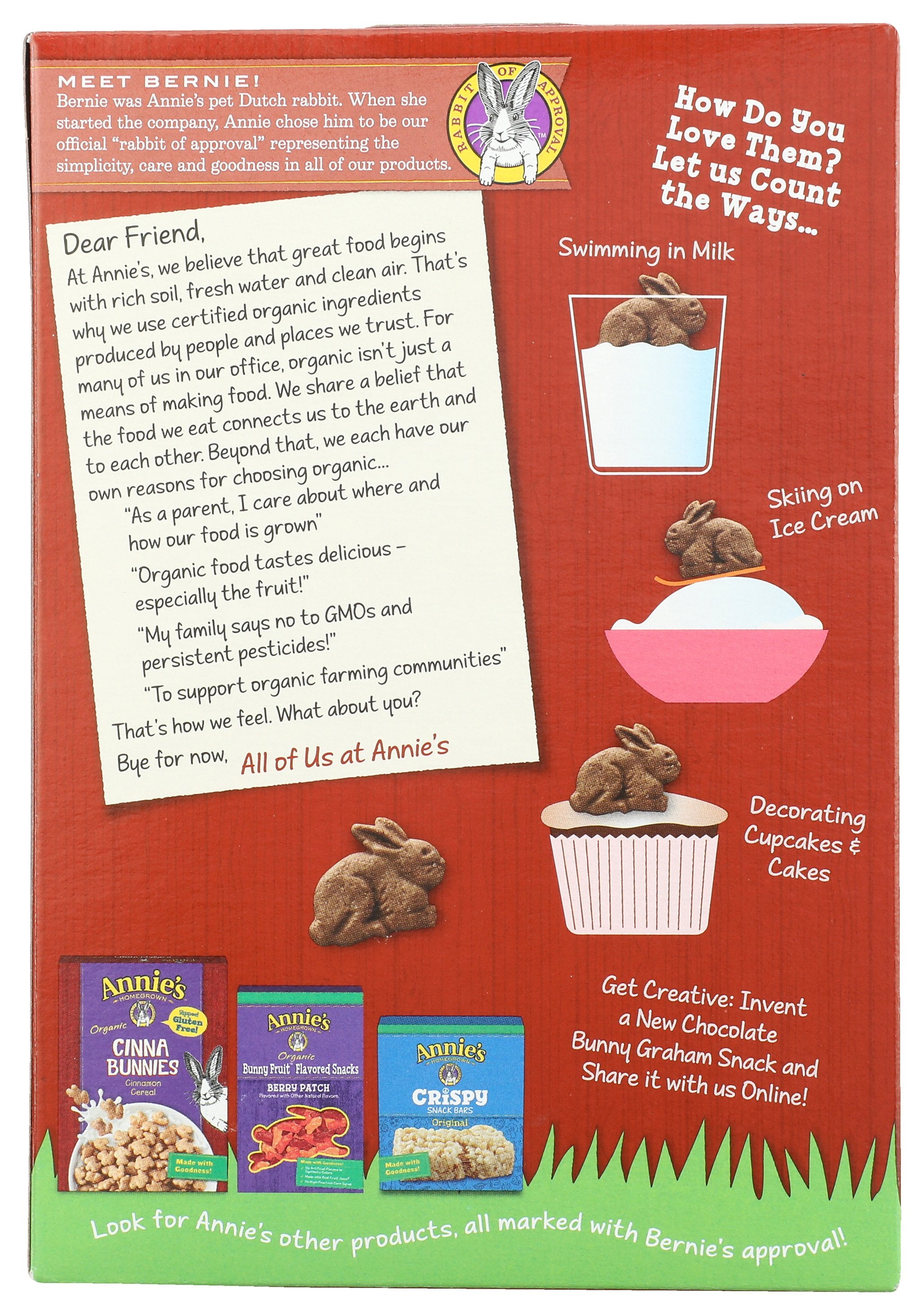 ANNIES HOMEGROWN COOKIE BUNNY GRAHAM CHOC - Case of 3