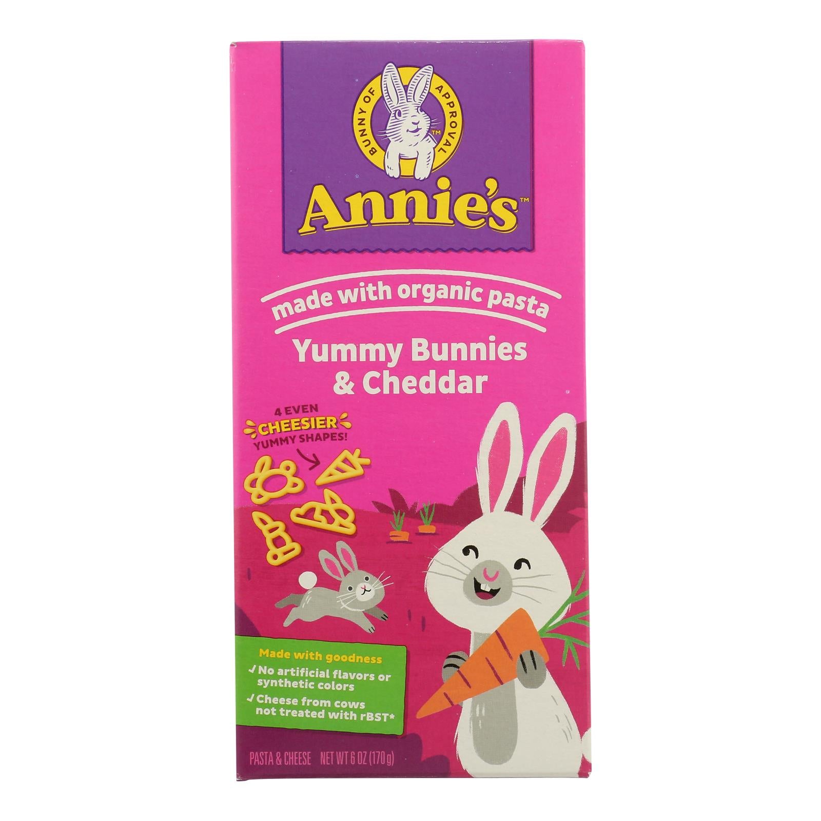Annies Homegrown Macaroni And Cheese - Organic - Bunny Pasta With Yummy Cheese - 6 Oz - Case Of 12