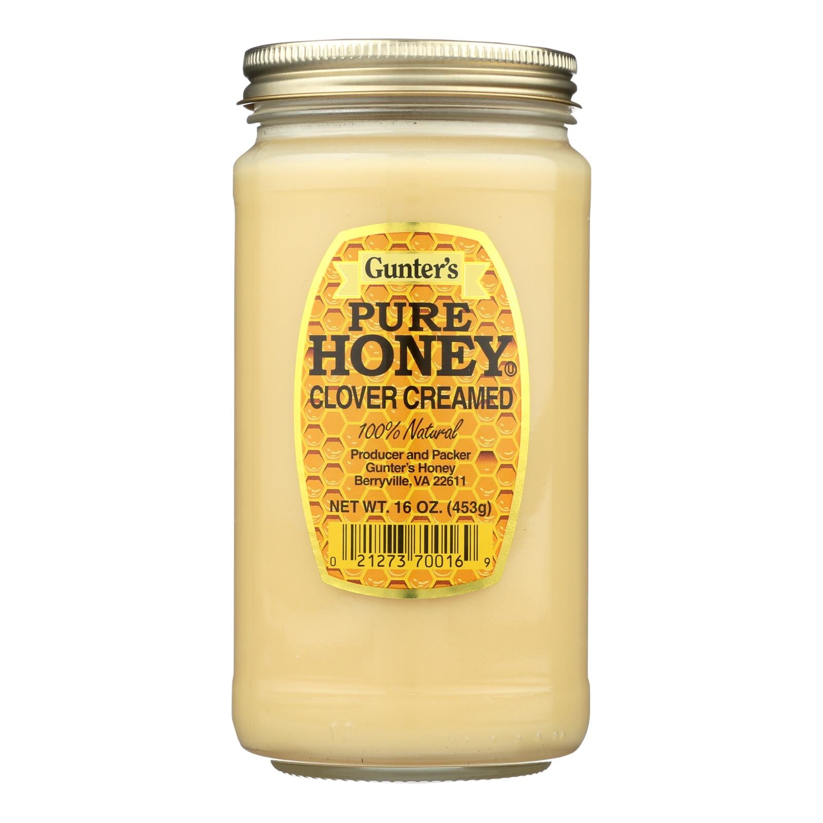 Gunter Pure Clover Creamed Honey - Case Of 12 - 16 Oz.