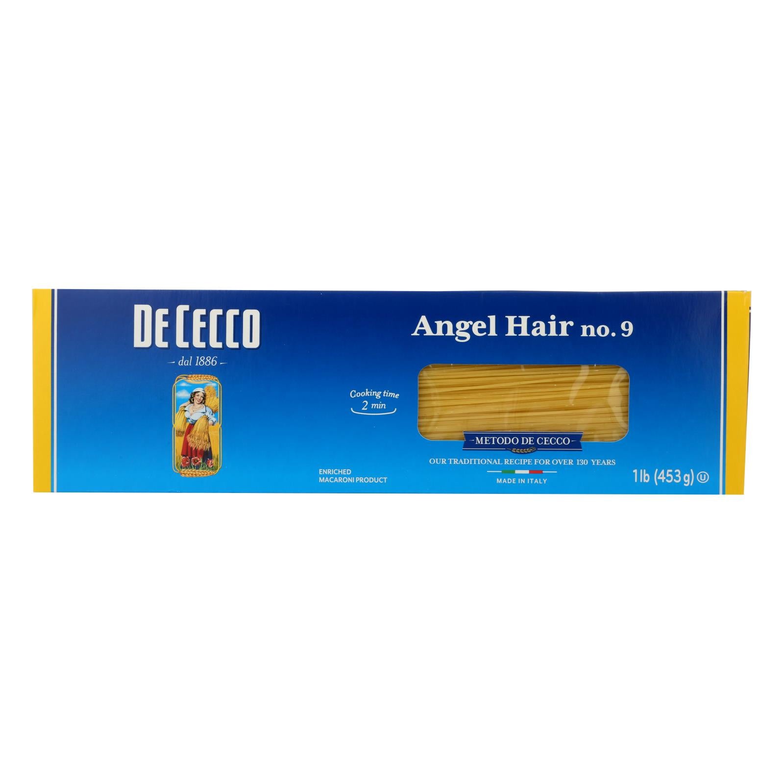 De Cecco Pasta - Angel Hair Capelini Pasta - Case Of 20 - 16 Oz.