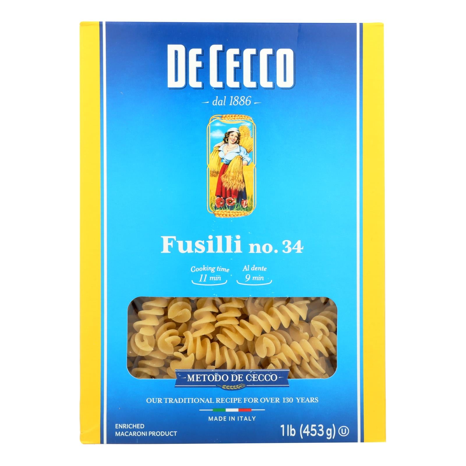 De Cecco Pasta - Pasta - Fusilli - Case of 12 - 16 oz