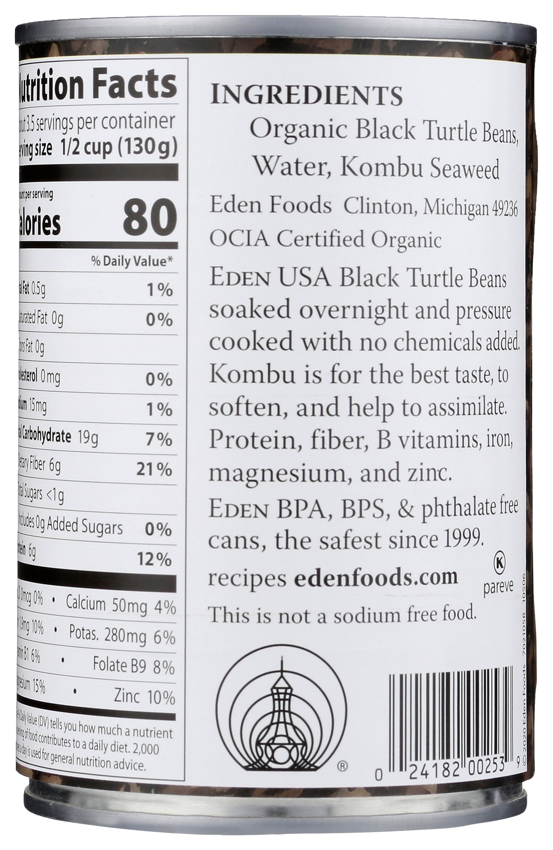 EDEN FOODS BEAN CAN BLACK NS ORG