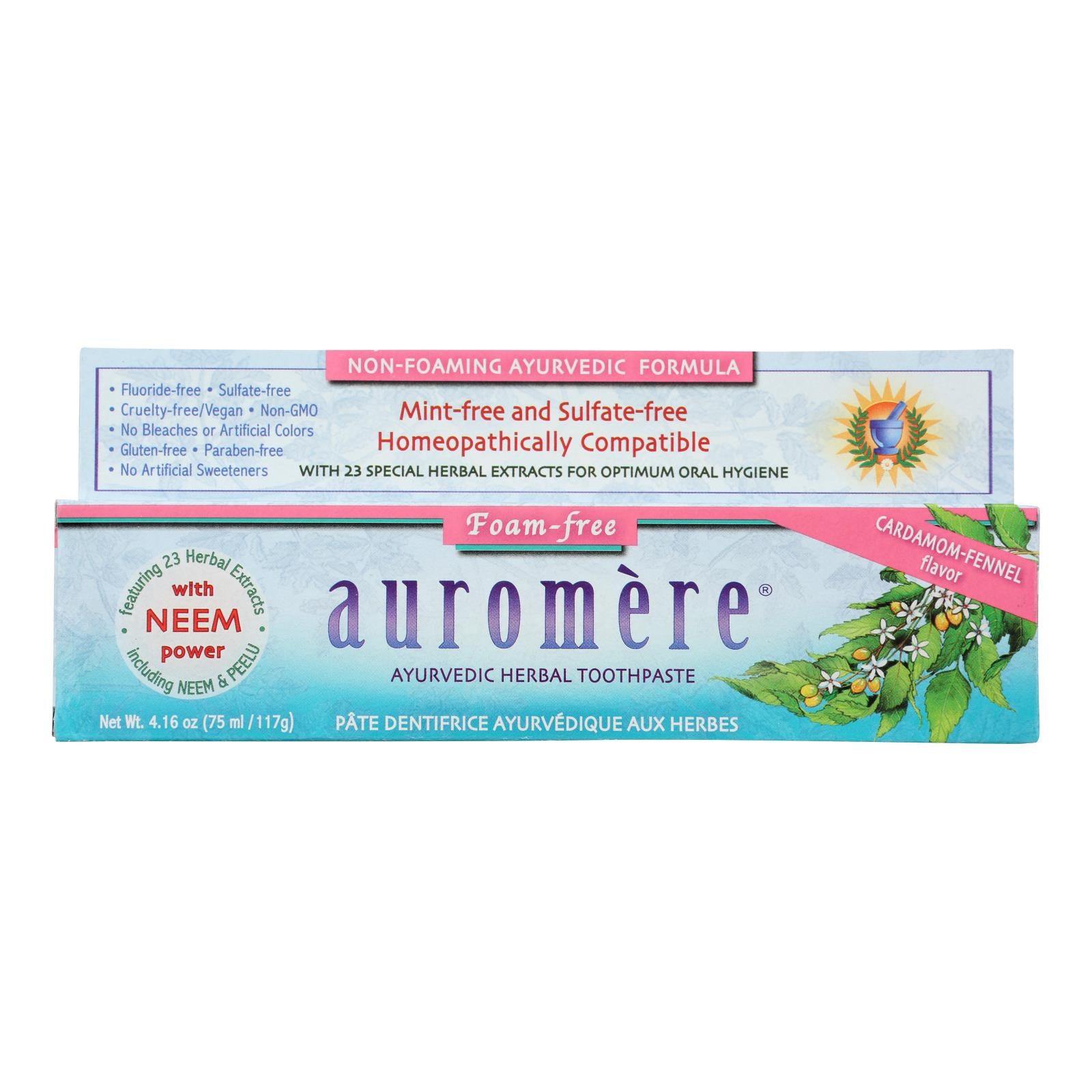 Auromere Toothpaste - Foam-free Cardamom-fennel - Case Of 1 - 4.16 Oz.