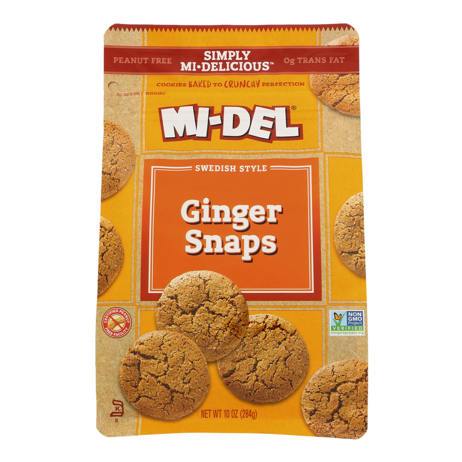 Midel Cookies - Ginger Snaps - Case Of 8 - 10 Oz