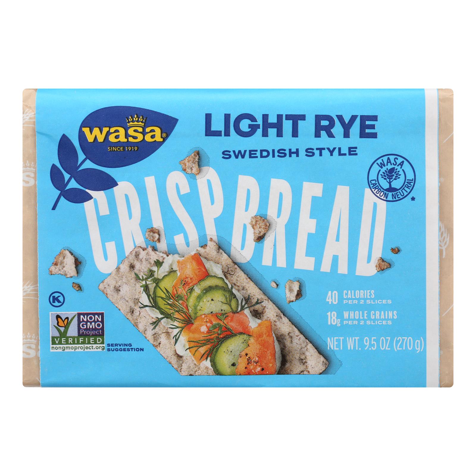 Wasa Crispbread Light Rye - Case Of 12 - 9.5 Oz.