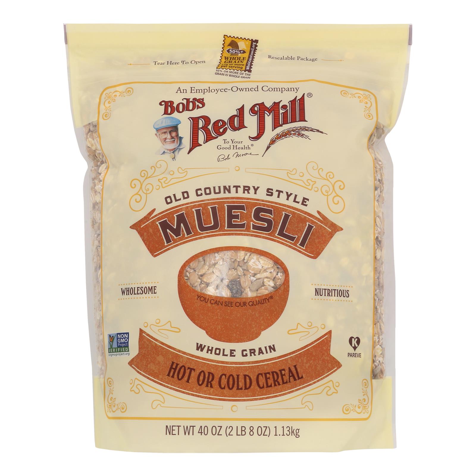 Bob's Red Mill Muesli Cereal, Hot/Cold, 4 Pack, 40 Oz