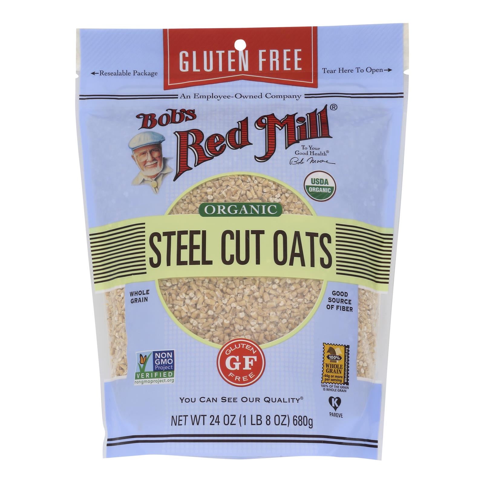 Bob's Red Mill Organic Gluten-Free Steel Cut Oats, 4x24oz