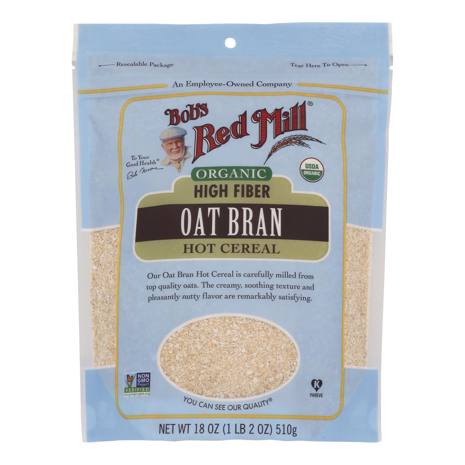 Bob's Red Mill Organic Oat Bran Hot Cereal, 4-Pack
