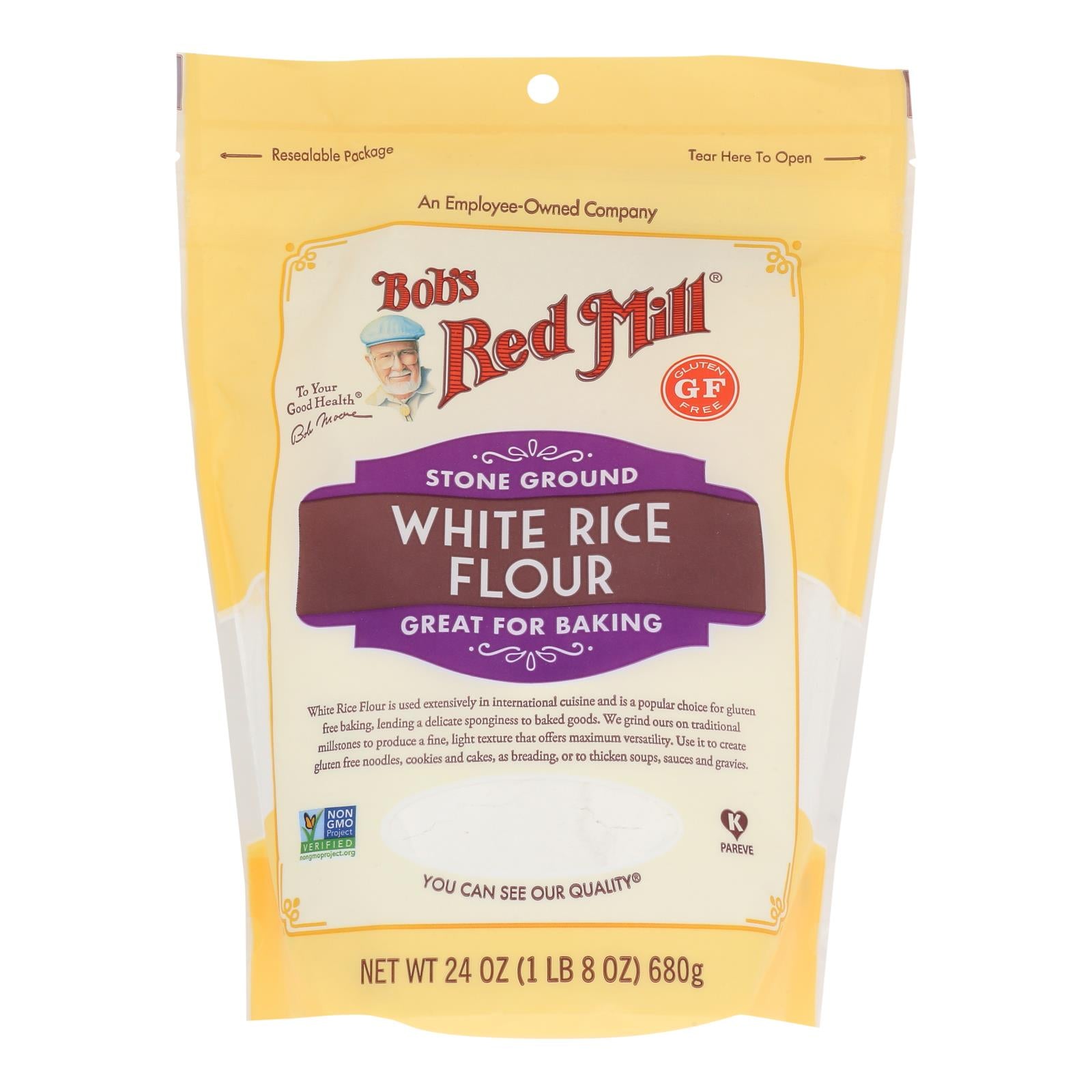 Bob's Red Mill Stone Ground White Rice Flour, 4x24 Oz