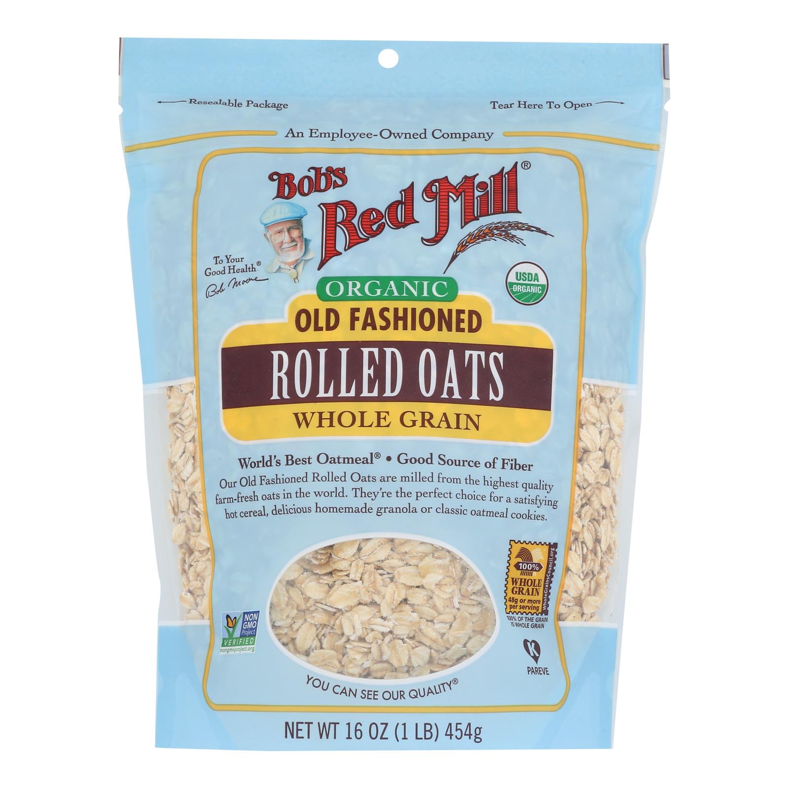 Bob's Red Mill Organic Rolled Oats, 4-Pack (16 oz each)