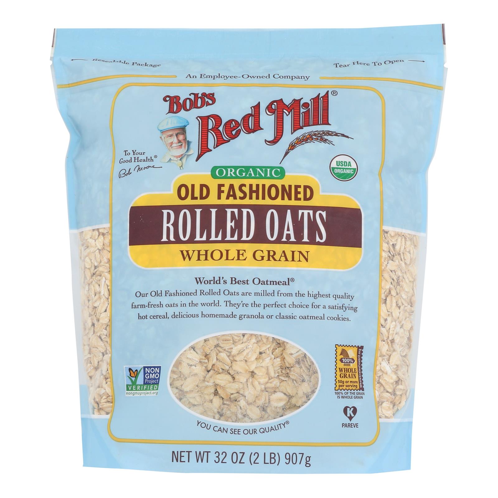 Bob's Red Mill Organic Rolled Oats, 32 oz, 4-Pack