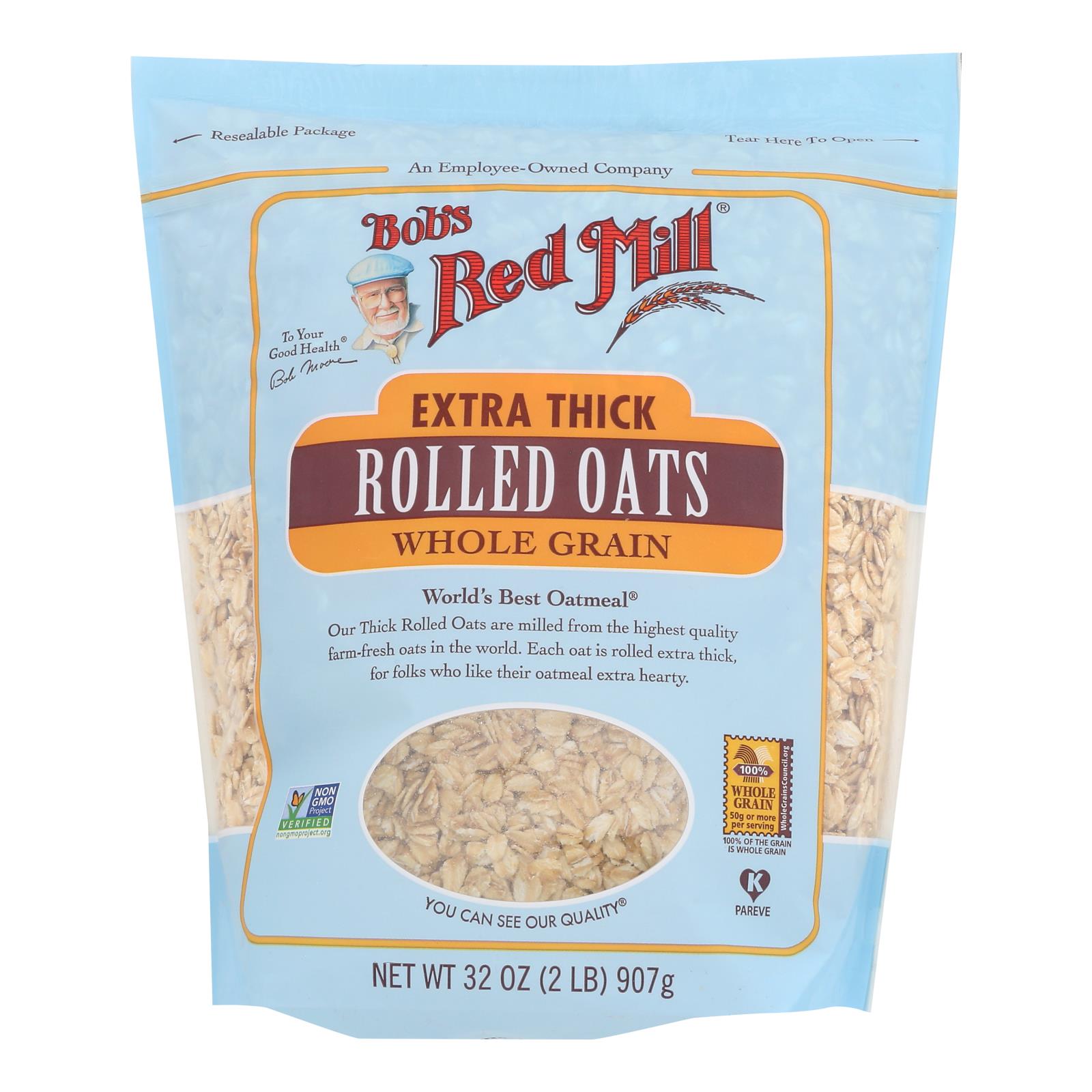 Bob's Red Mill Extra Thick Rolled Oats, 4-Pack (32oz)