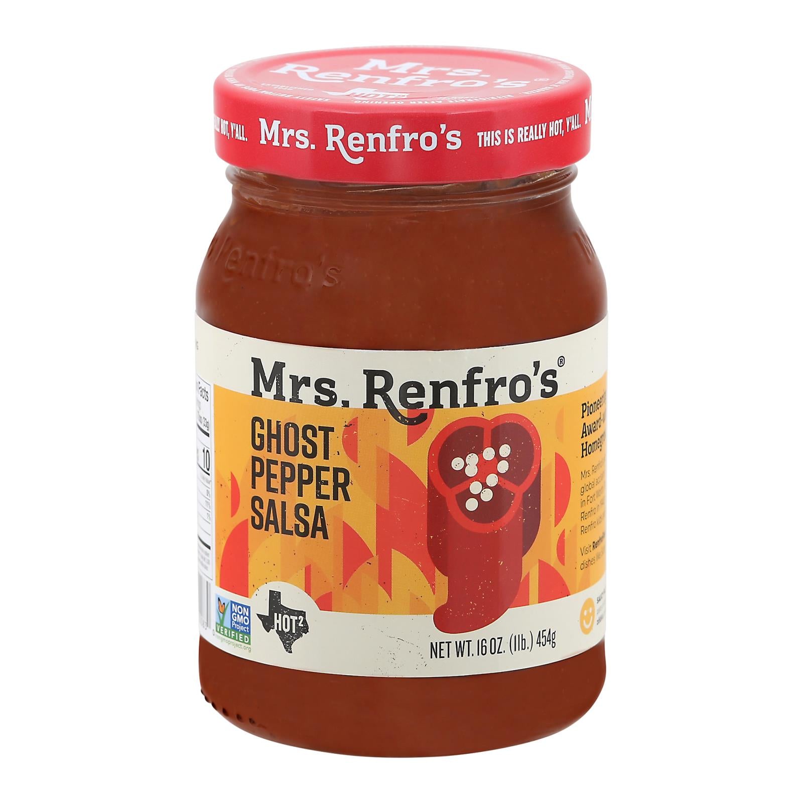 Mrs. Renfro's Ghost Pepper Salsa Pepper Case Of 6 16 Oz.