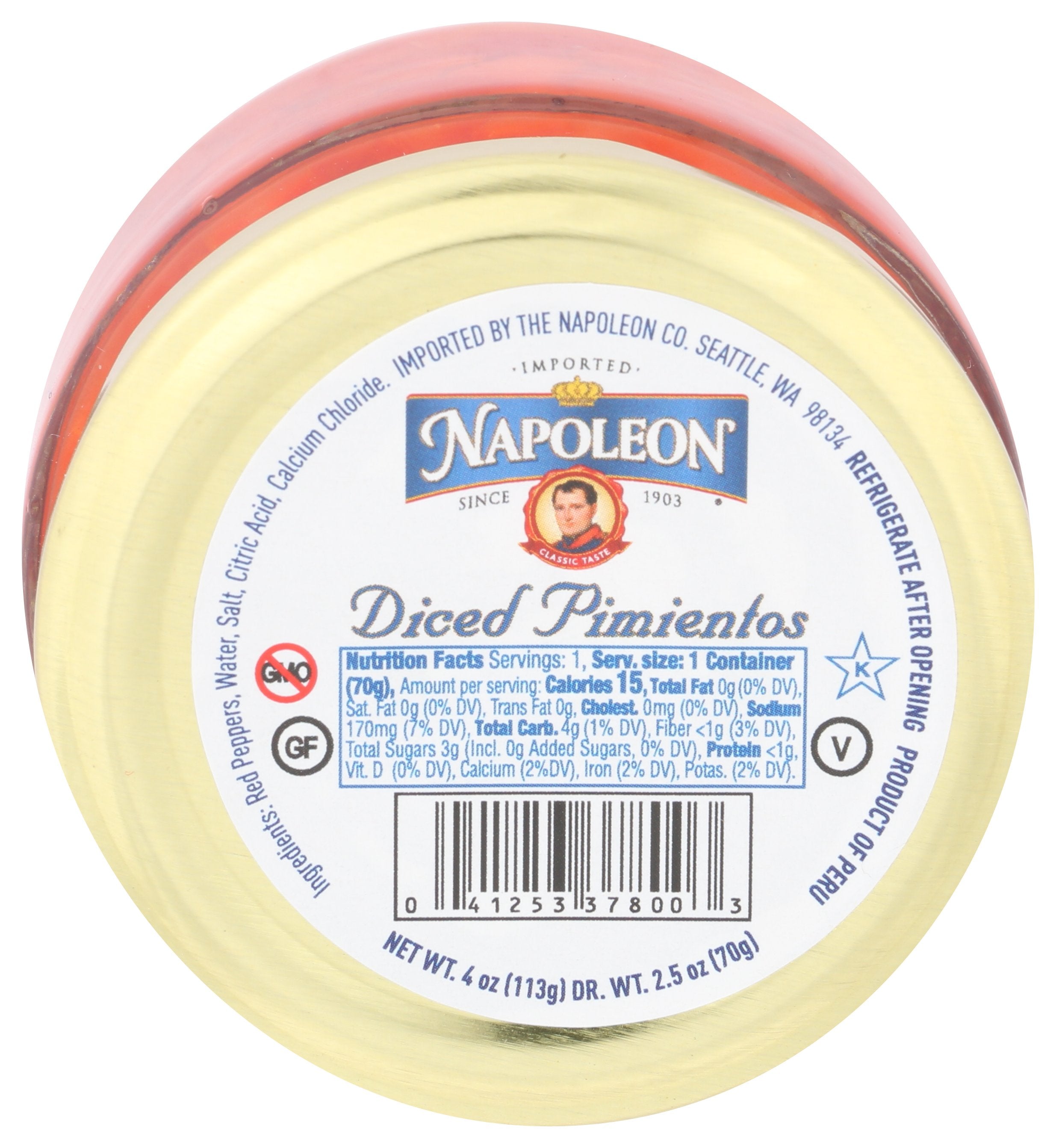 NAPOLEON PIMIENTOS DICED - Case of 12