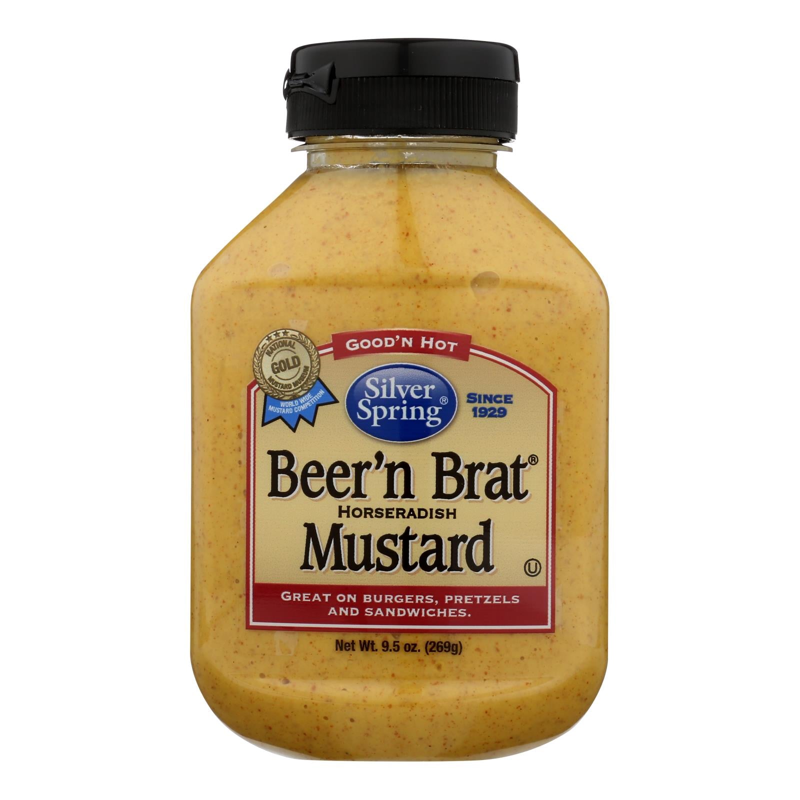 Silver Spring Squeeze - Mustard - Beer Brat - Case of 9 - 9.5 oz