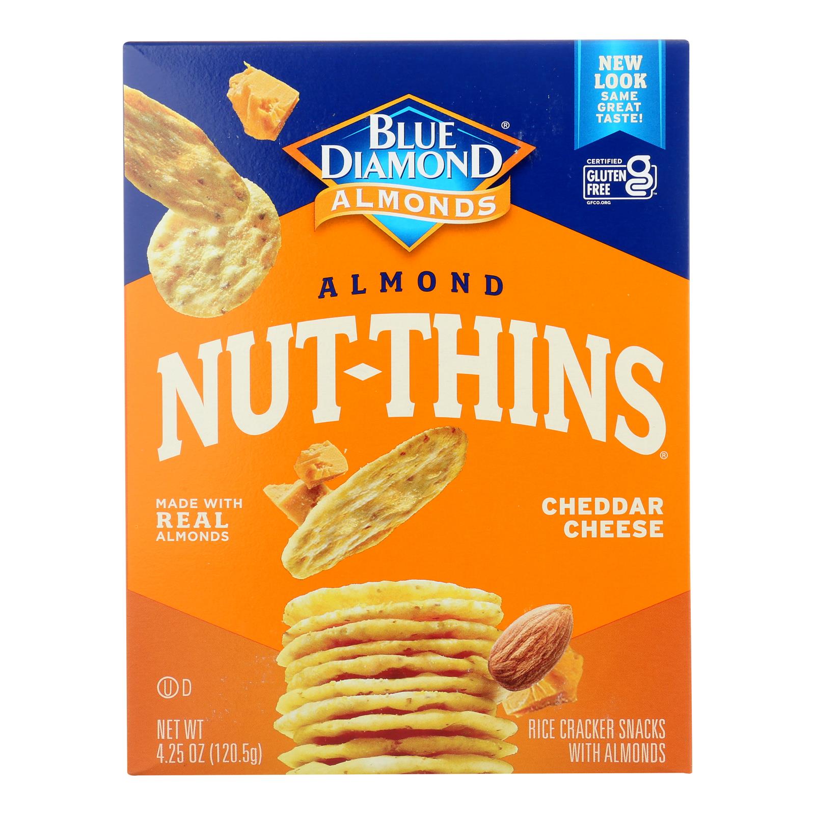 Blue Diamond - Nut Thins - Cheddar Cheese - Case Of 12 - 4.25 Oz.