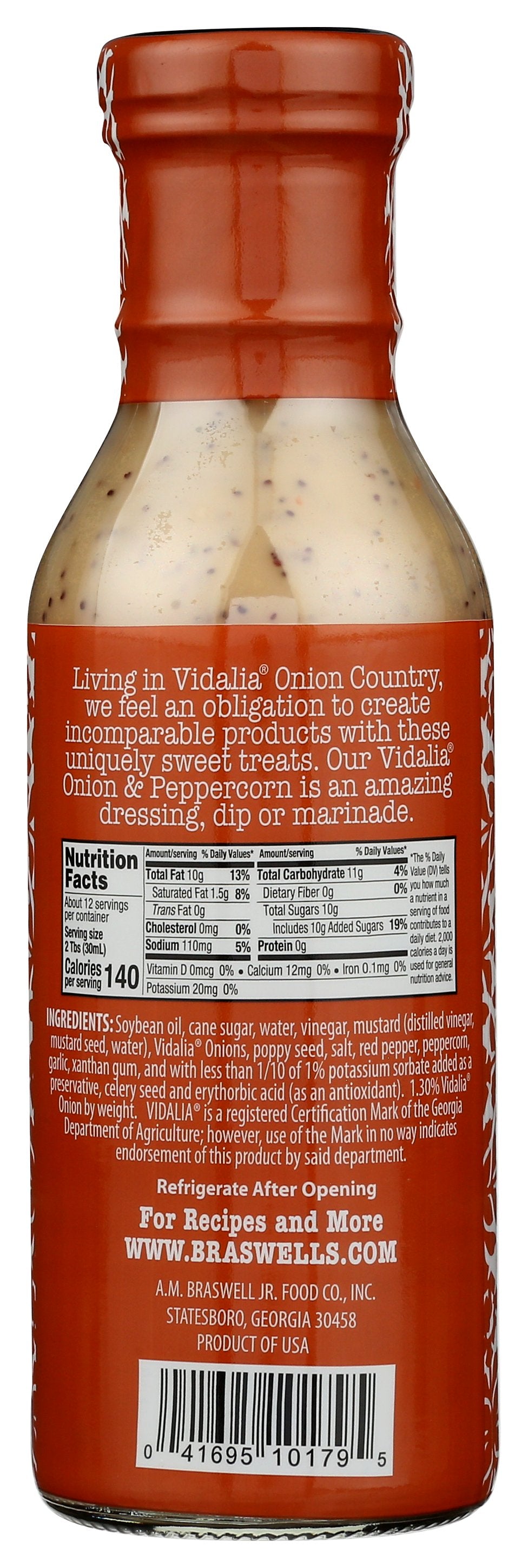 BRASWELL DRSSNG VIDALIA PPPRCORN - Case of 6