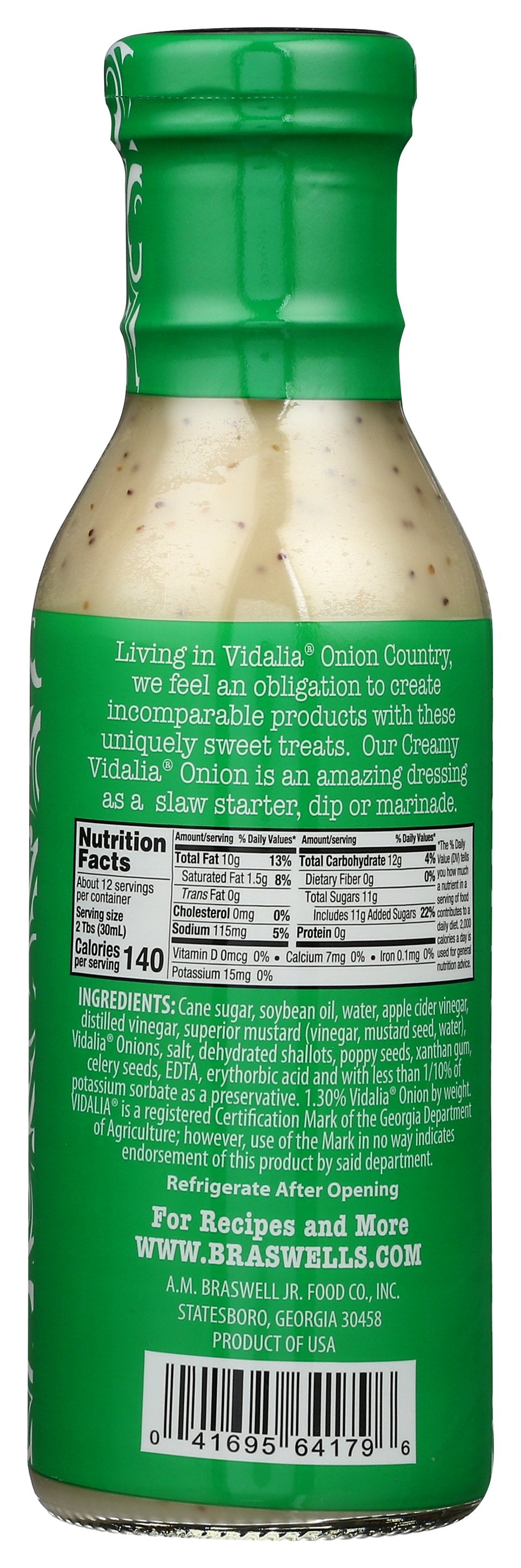 BRASWELL DRSSNG VIDALIA CREAMY - Case of 6