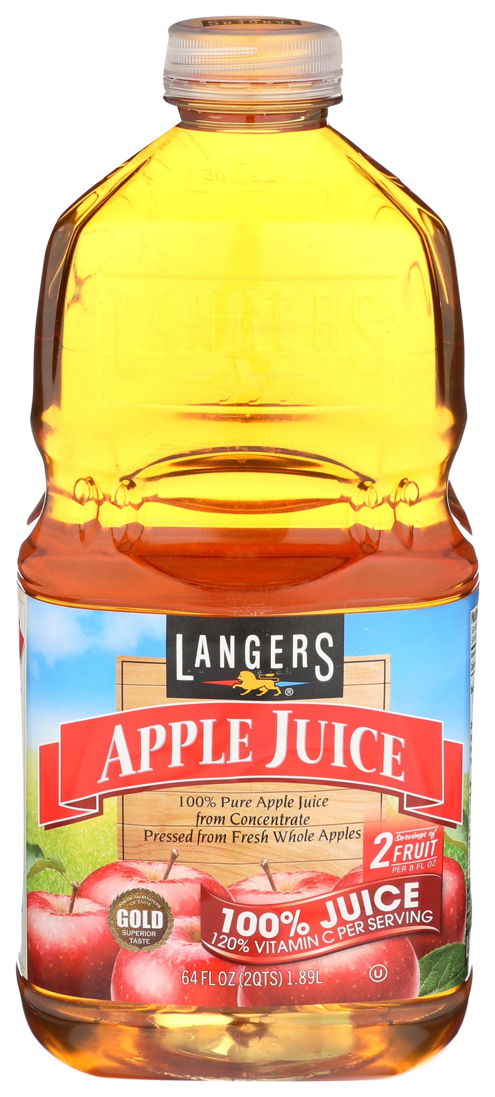 LANGERS JUICE APPLE 100% - Case of 8