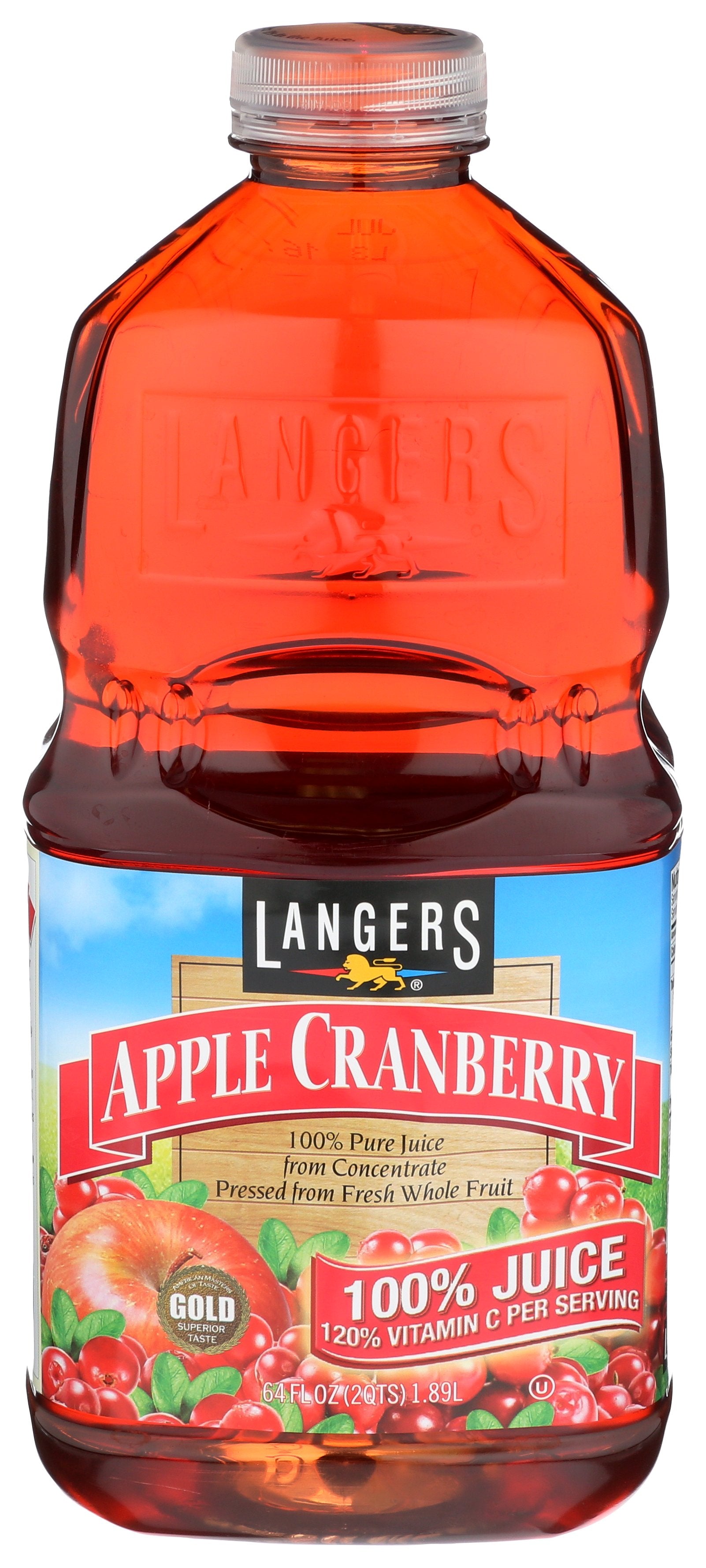 LANGERS JUICE APPLE CRANBERRY 100% - Case of 8