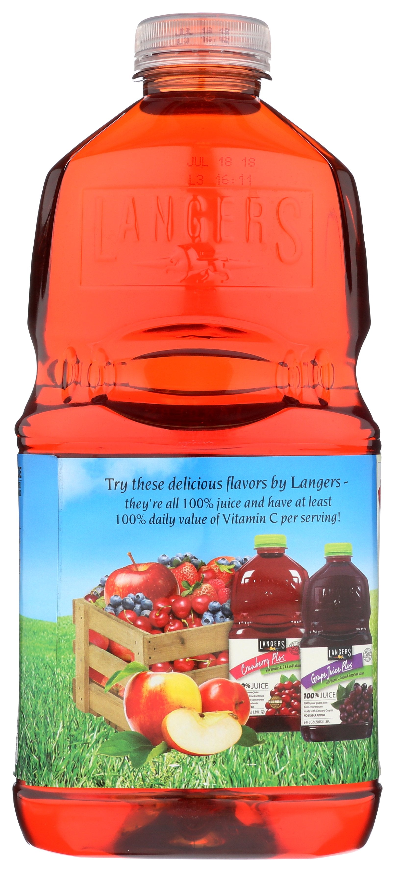 LANGERS JUICE APPLE CRANBERRY 100% - Case of 8