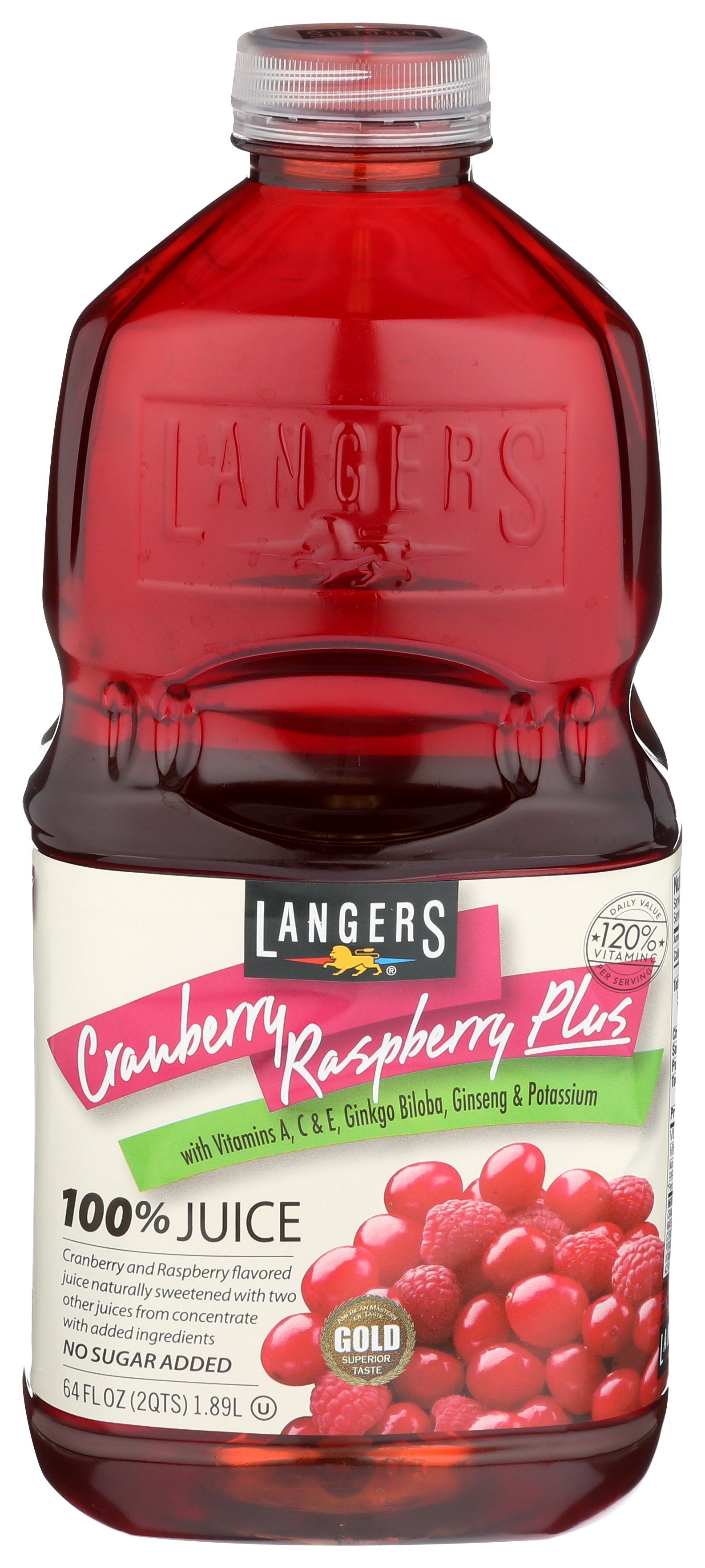 LANGERS JUICE CRNBRRY RSPBRRY 100% - Case of 8