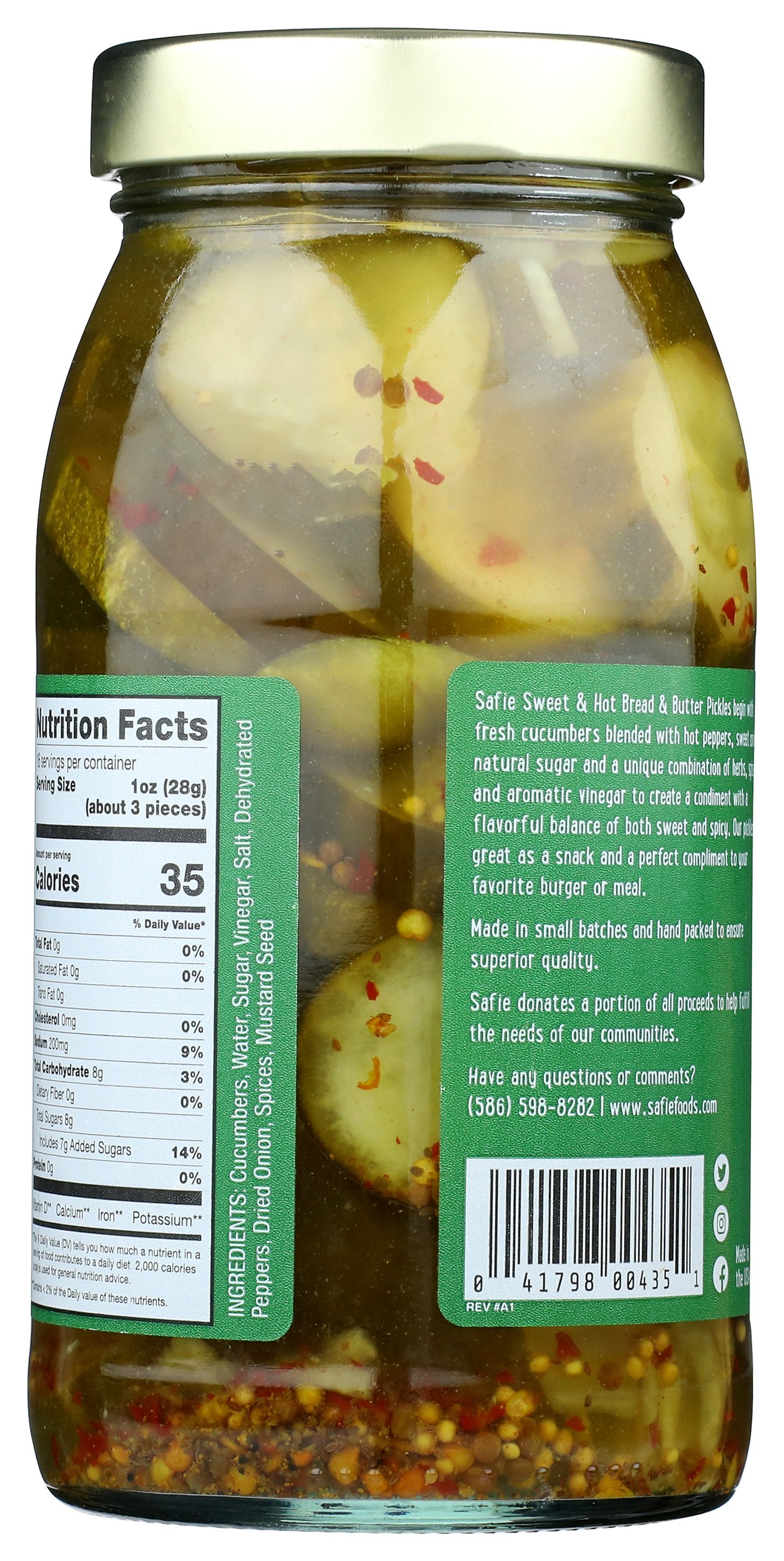 SAFIE PICKLES SWT HOT BRD BUTTR - Case of 6