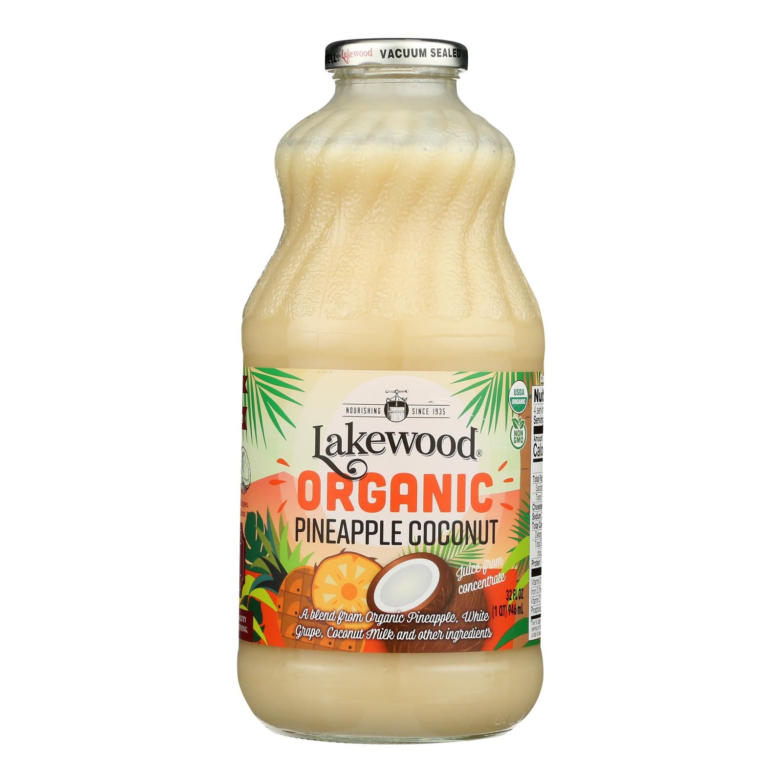Lakewood - Organic Juice - Pineapple Coconut - Case of 6 - 32 fl oz.