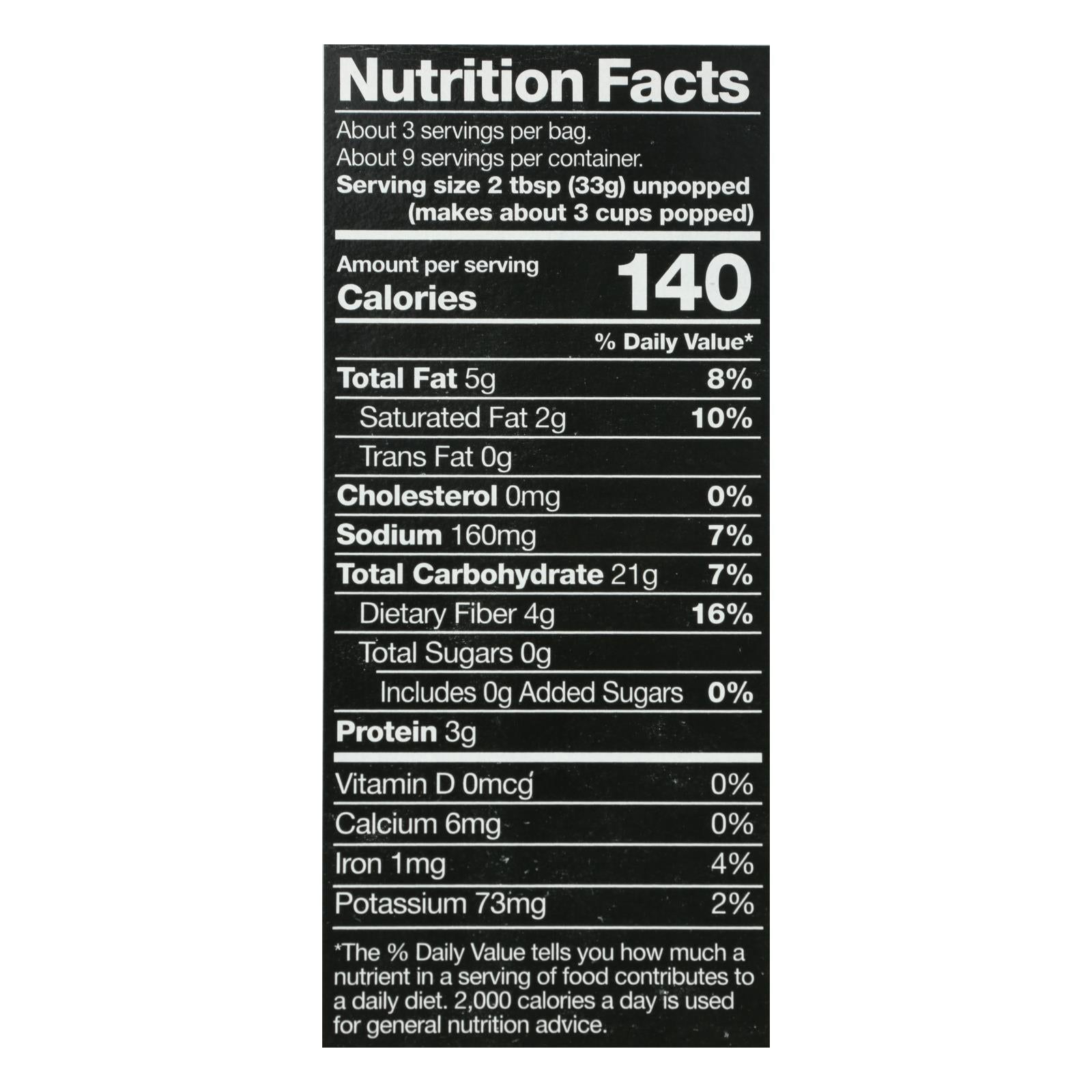 Black Jewell Microwave Popcorn - Butter - Case Of 6 - 3-3.5 Oz. Bags Each - 10.5 Oz.