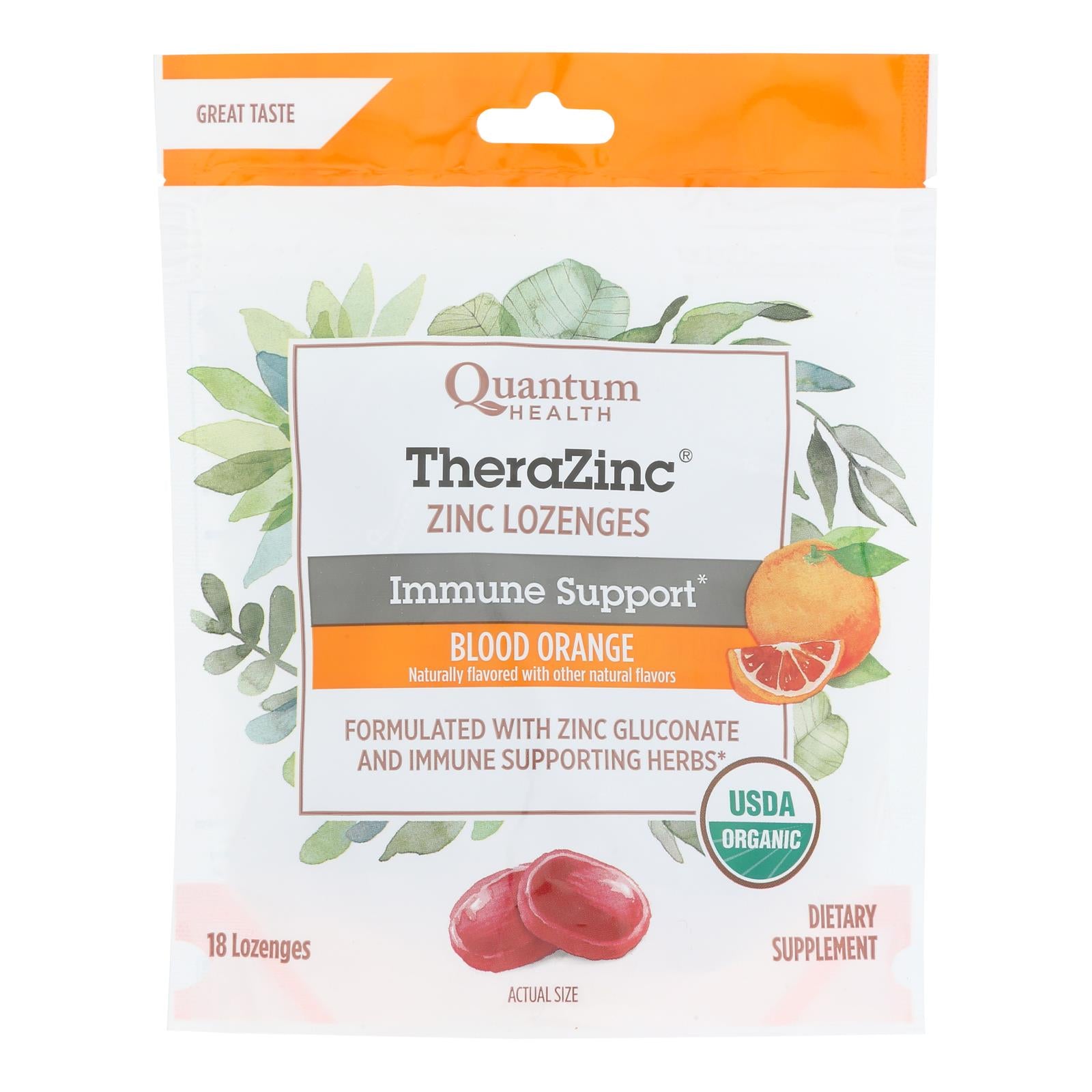 Quantum Research Thera Zinc Lozenges - Blood Orange - 18 Count