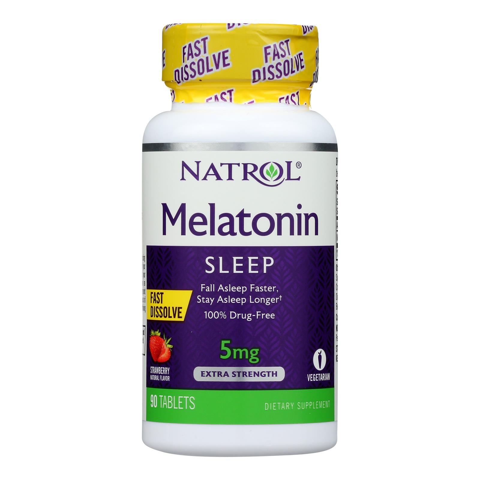 Natrol Melatonin Fast Dissolve Tablets Strawberry - 5 Mg - 90 Tablets