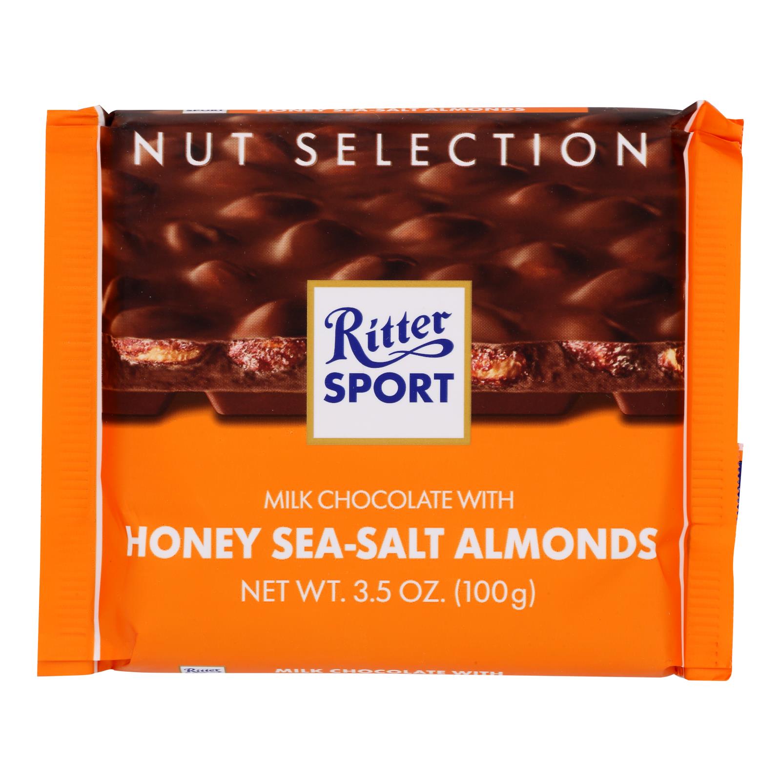 Ritter Sport Milk Chocolate With Honey Salt Almonds - Case of 11 - 3.5 OZ