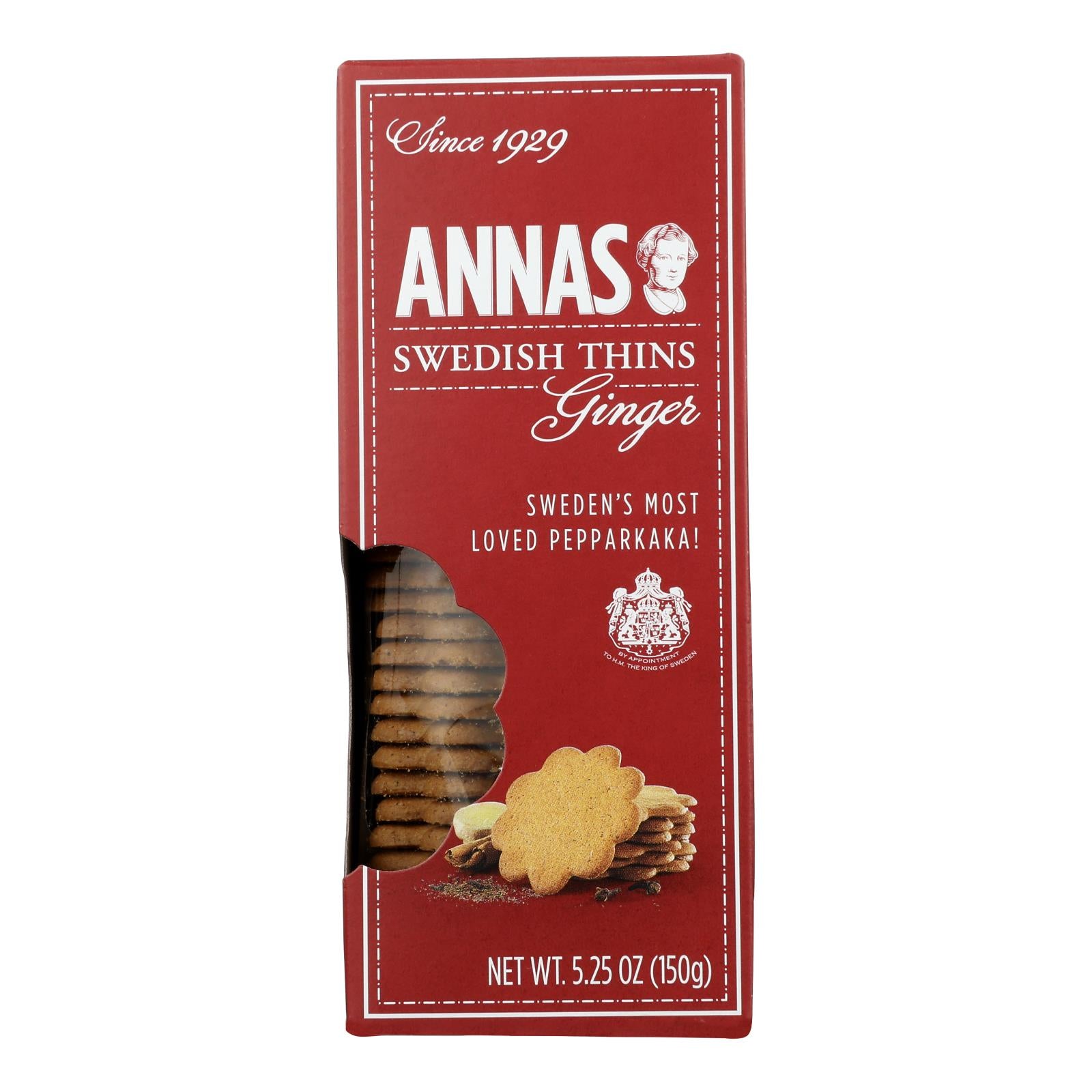 Annas Ginger Thins - Original - Case Of 12 - 5.25 Oz.