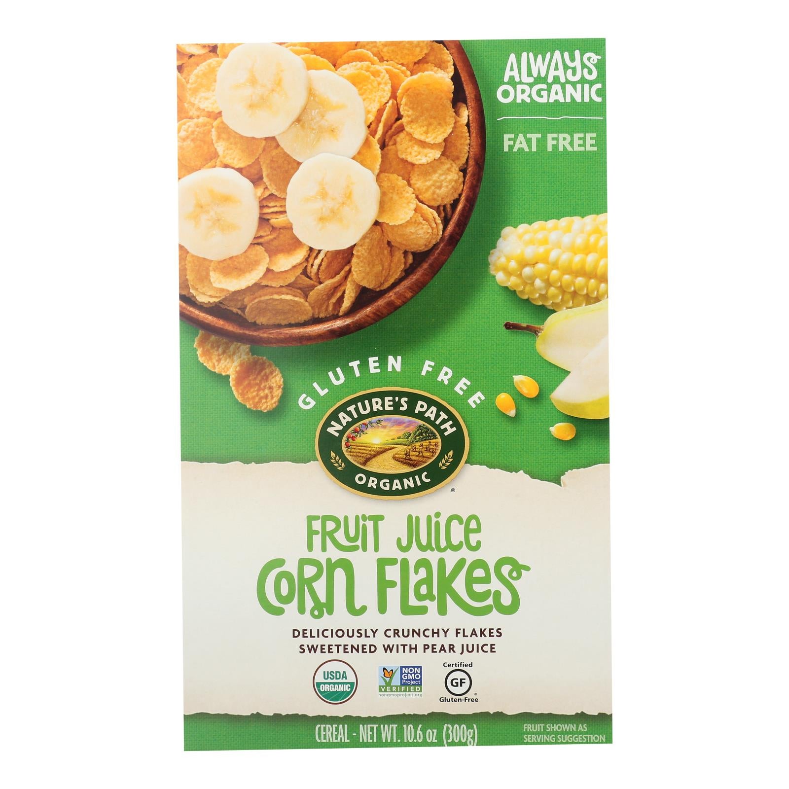 Nature's Path Organic Corn Flakes Cereal - Fruit Juice Sweetened - Case Of 12 - 10.6 Oz.