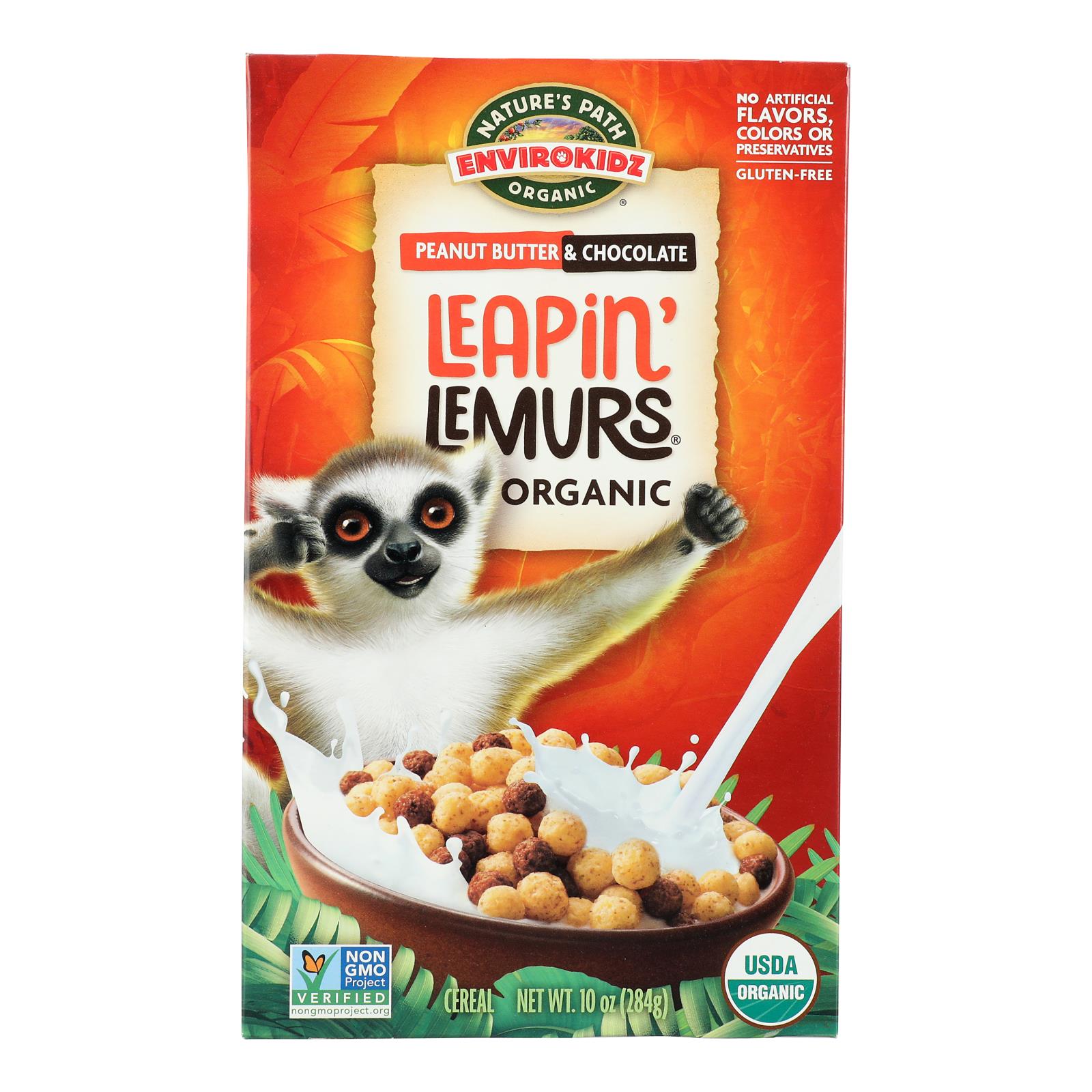 Envirokidz - Organic Leapin Lemurs Cereal - Peanut Butter & Chocolate - 10 oz