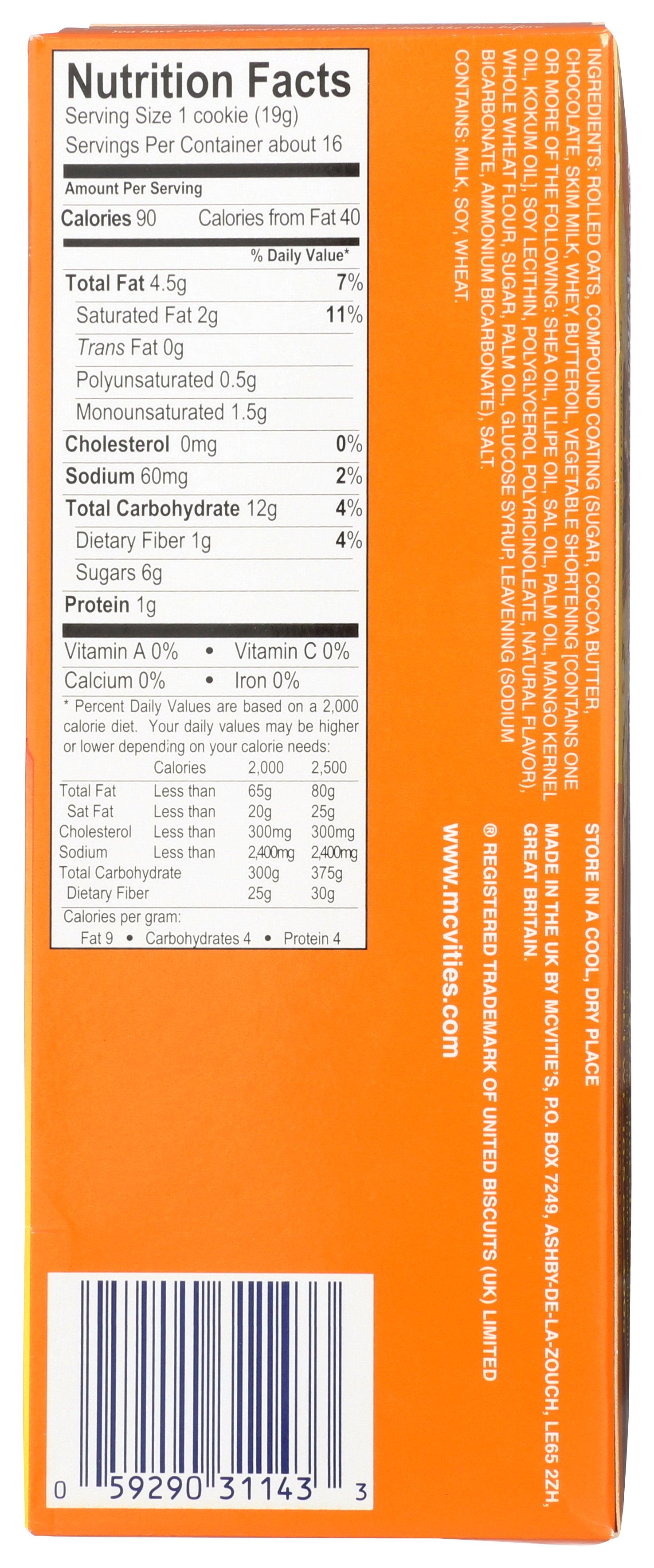 MCVITIES BISCUIT HOBNOB MILK - Case of 12