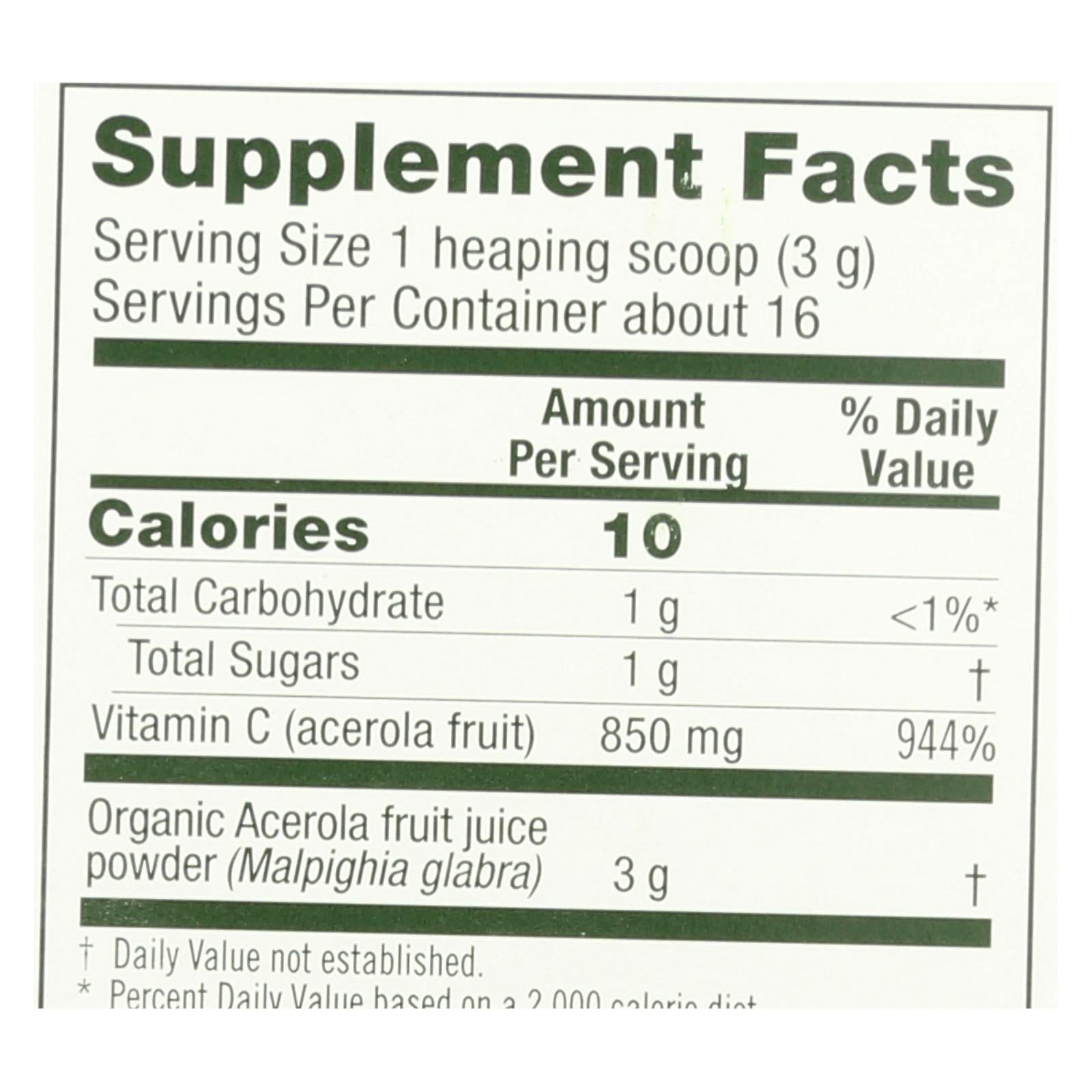 Flora - Acerola Powder - 1 Each-1.7 OZ