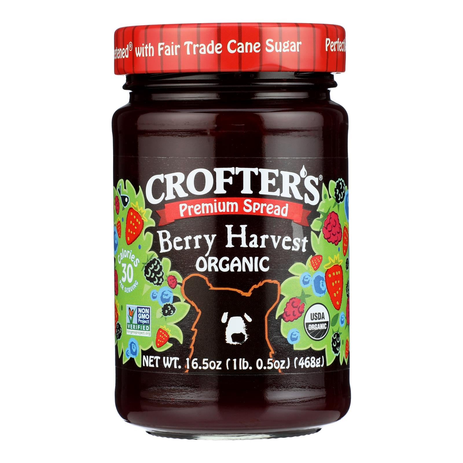 Crofters Fruit Spread - Organic - Premium - Berry Harvest - 16.5 oz - case of 6
