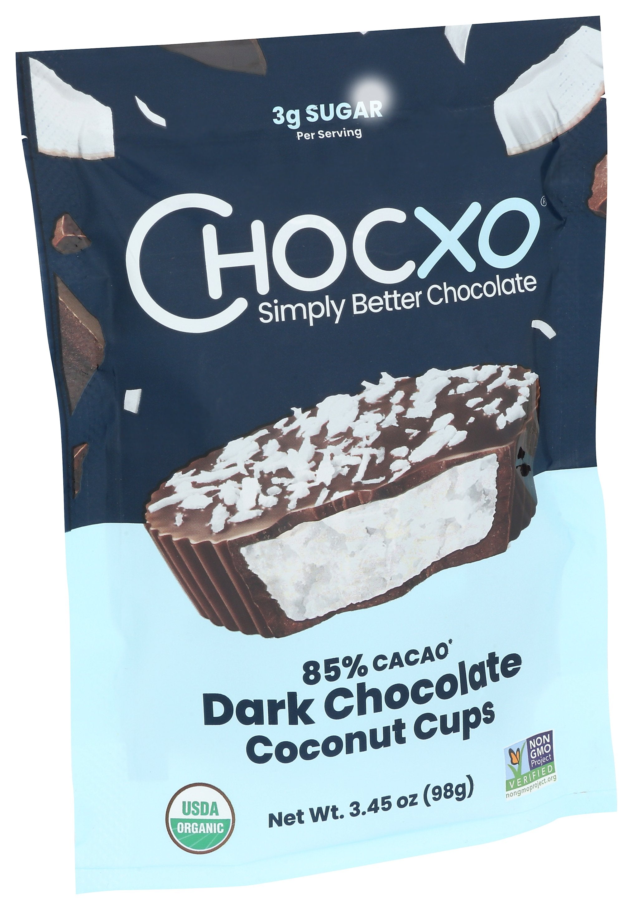 CHOCXO CUP 85PR DRK CHOC CCONUT - Case of 6