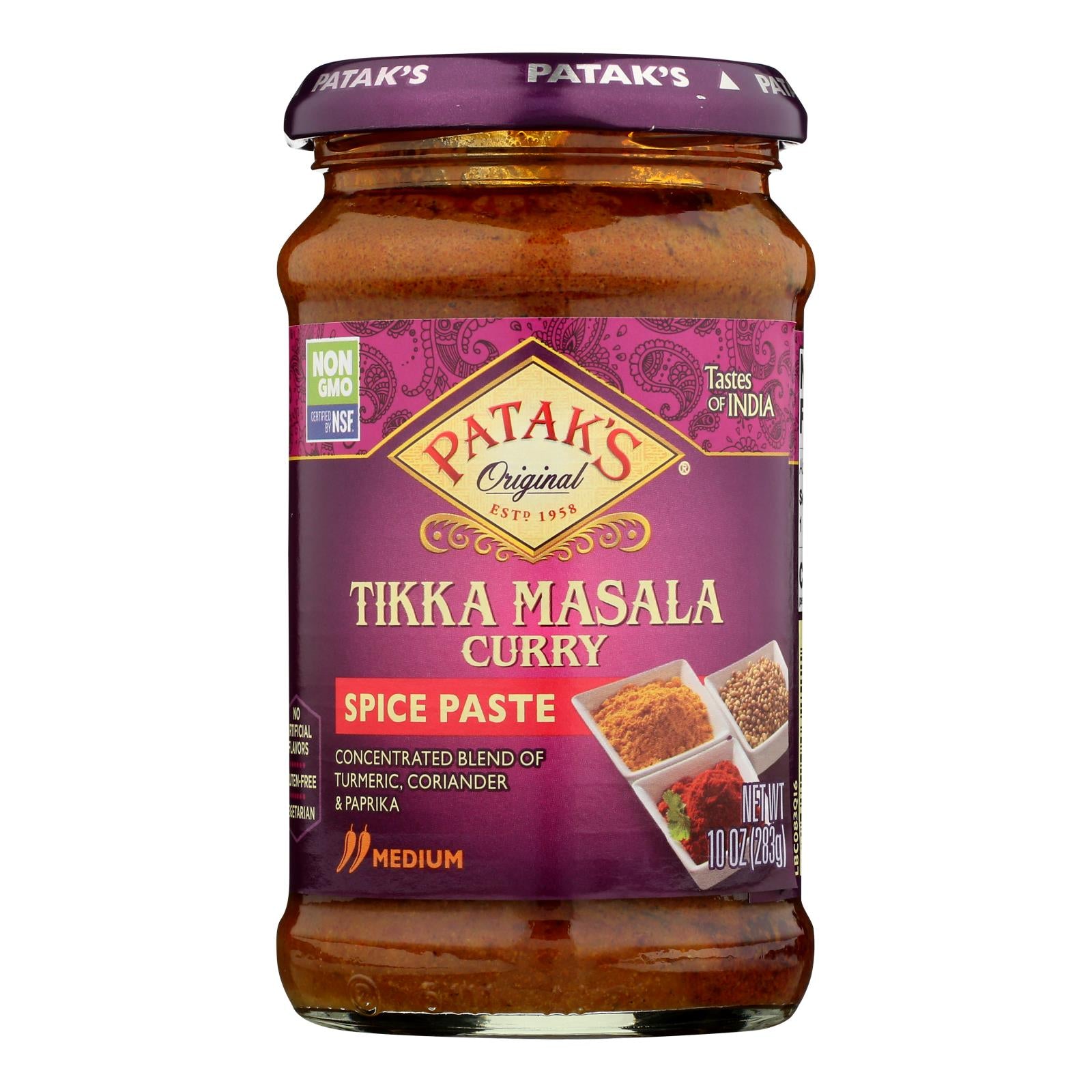 Pataks Concentrated Curry Paste, Tikka Masala Medium - Case Of 6 - 10 Oz