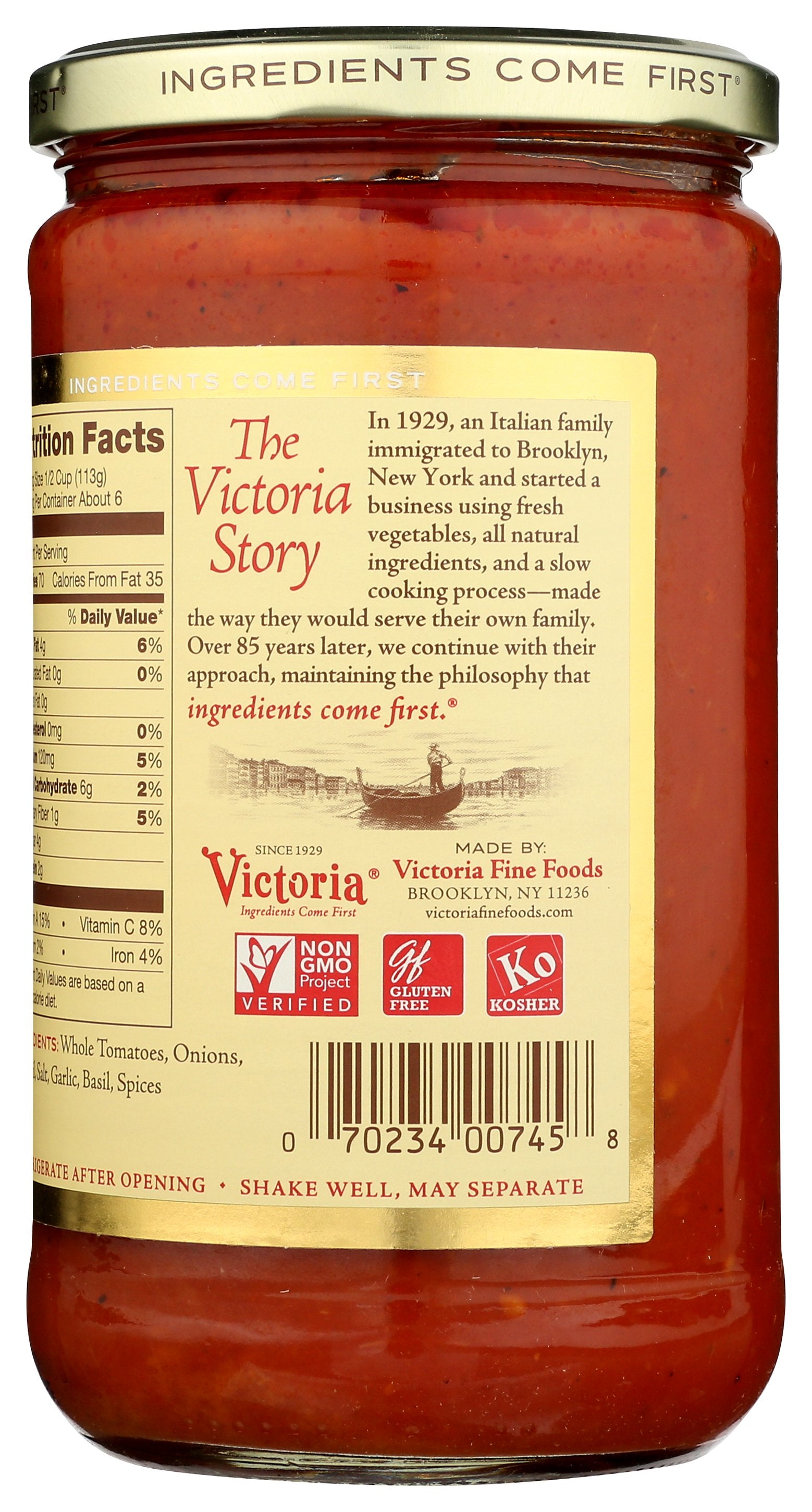 VICTORIA SAUCE LS MARINARA - Case of 6