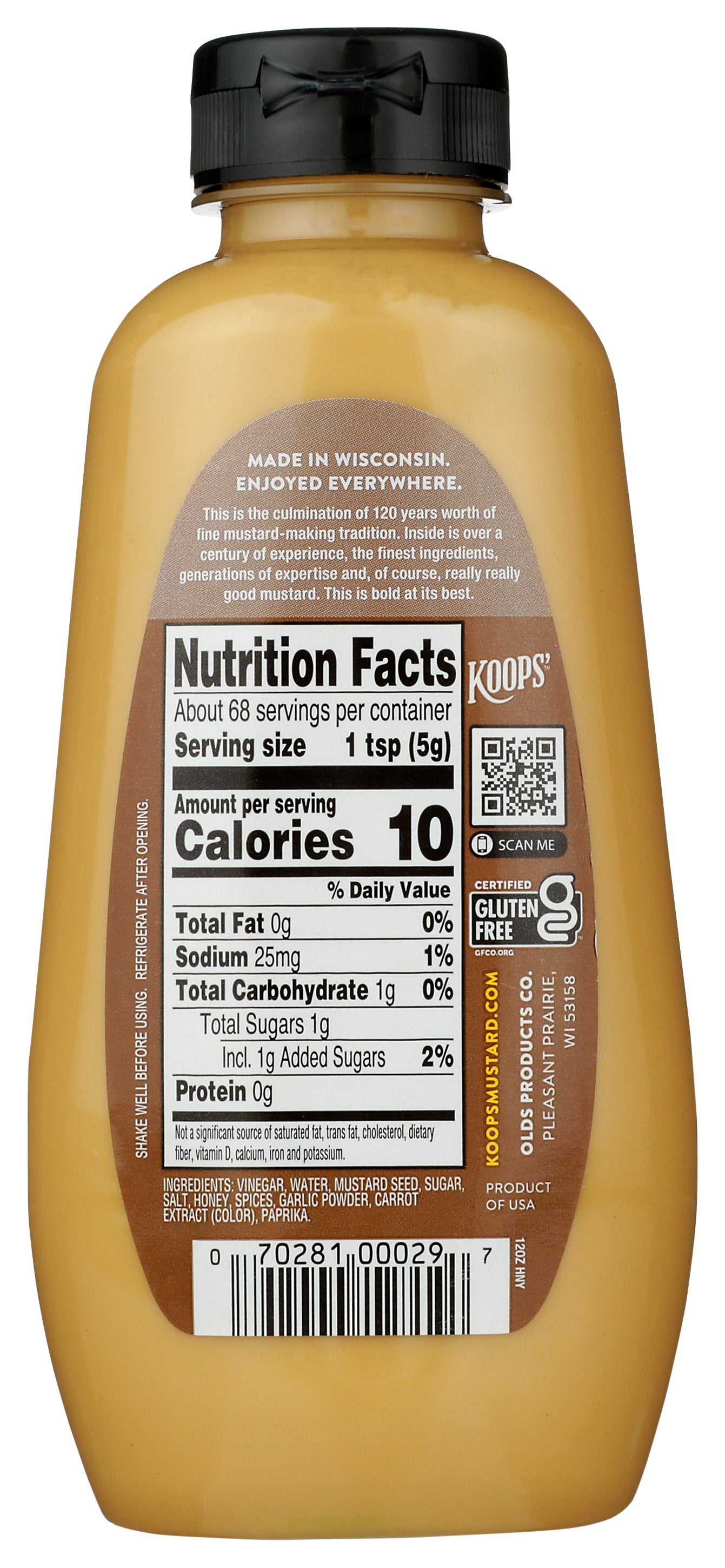 KOOPS MUSTARD SQZ HONEY - Case of 12