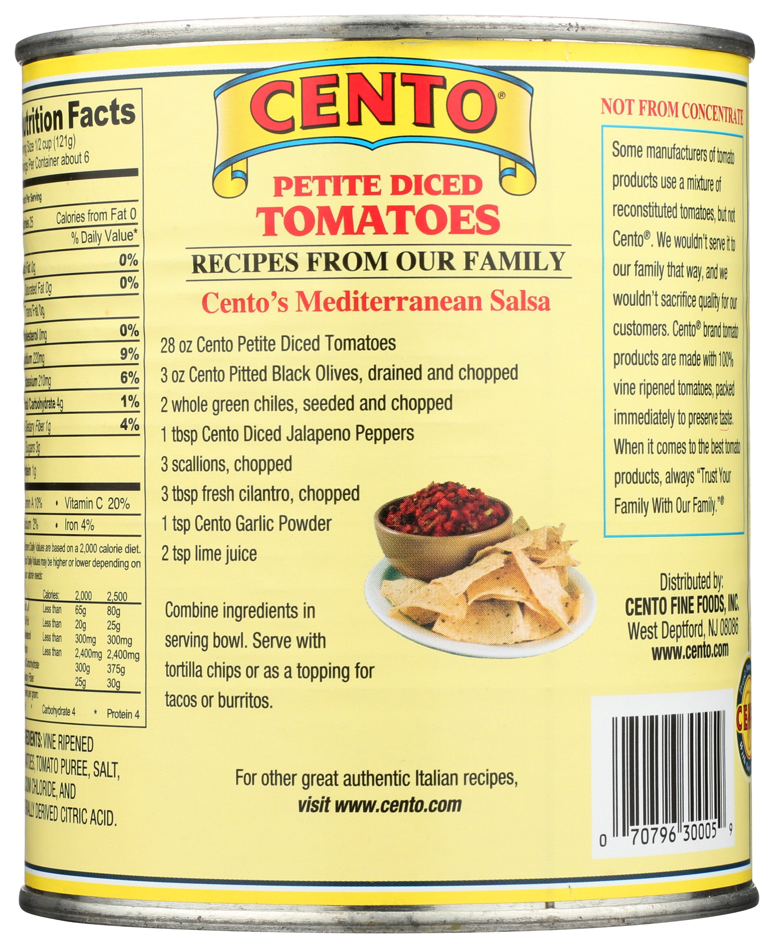 CENTO TOMATO DICED PETIT - Case of 12