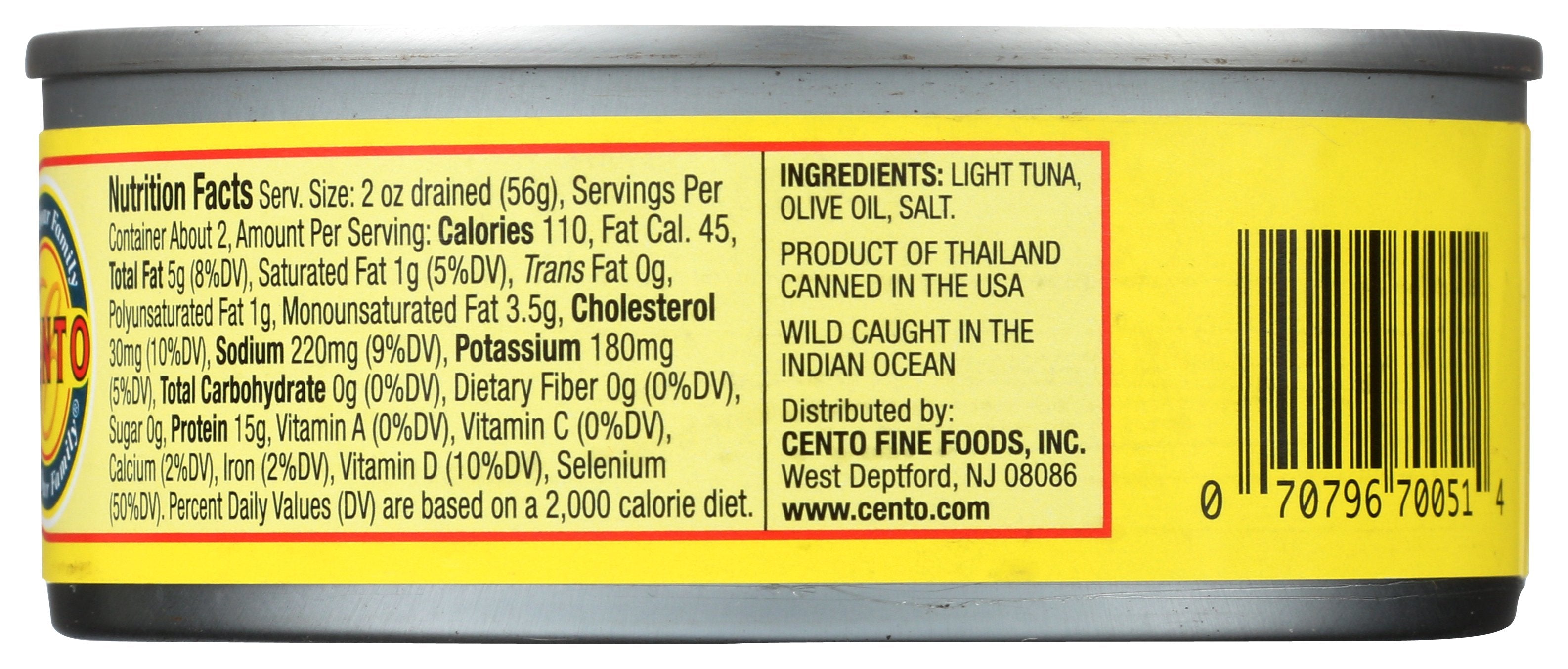 CENTO TUNA TONNO OOIL - Case of 24