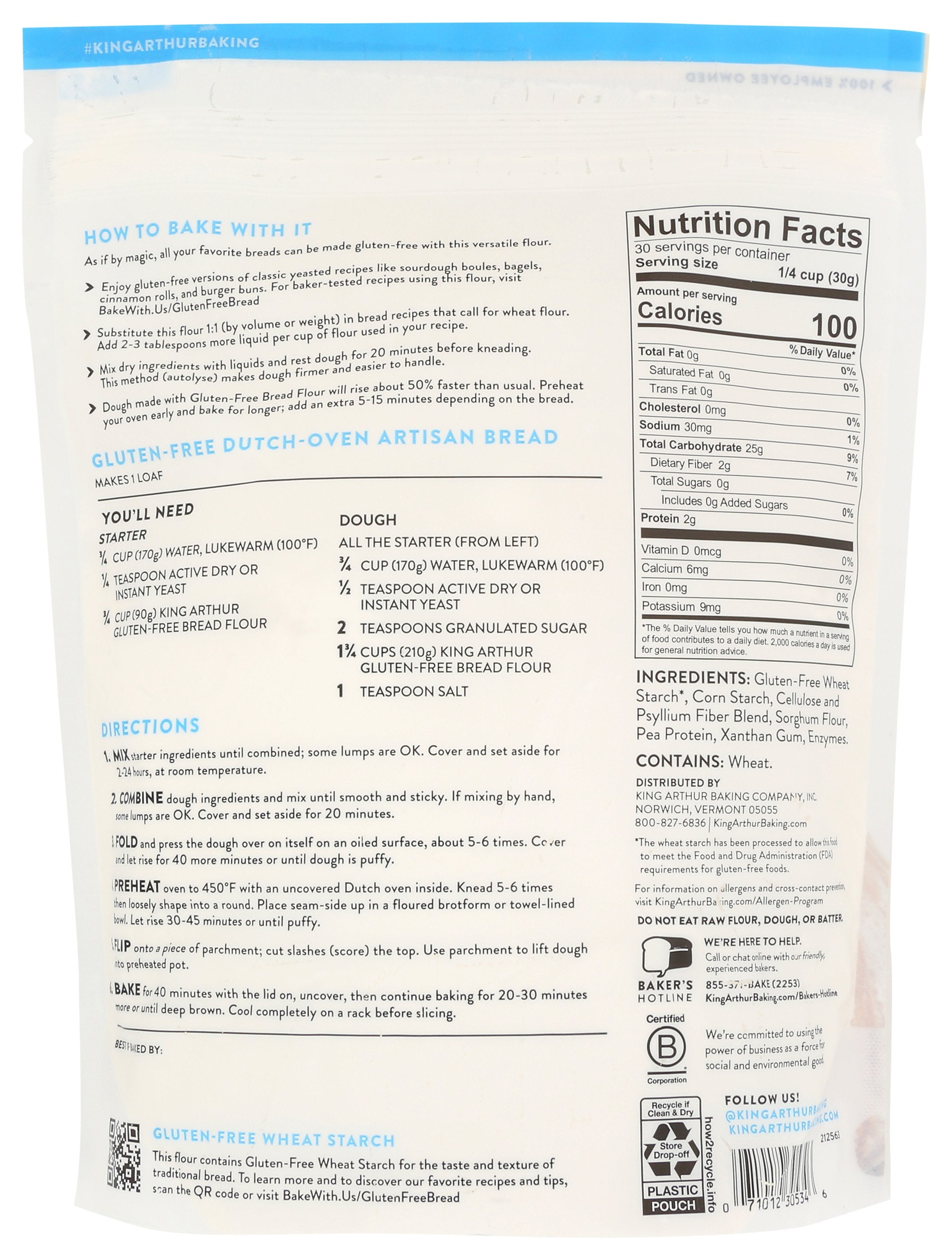 KING ARTHUR FLOUR BREAD - Case of 4
